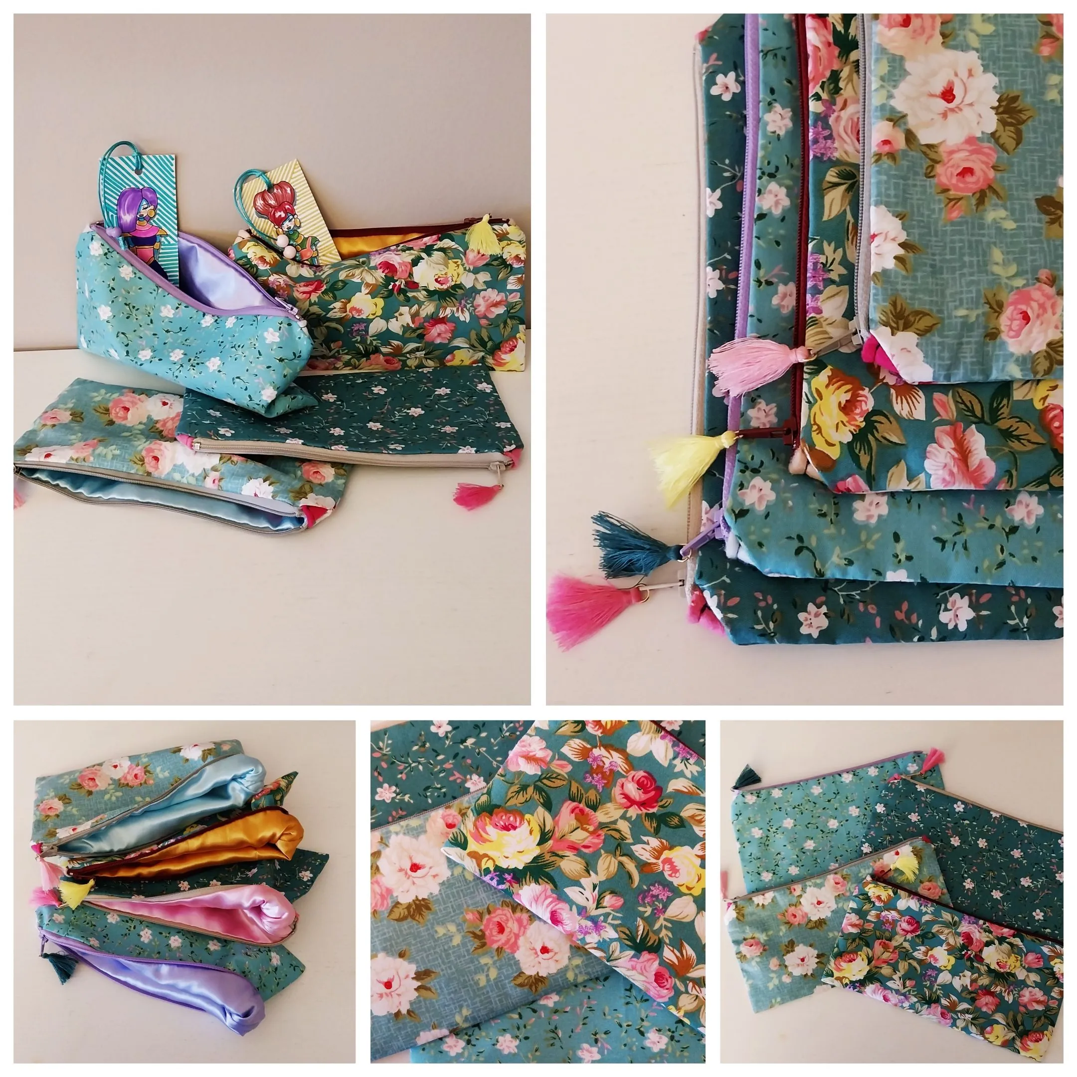 Estuches telas flores