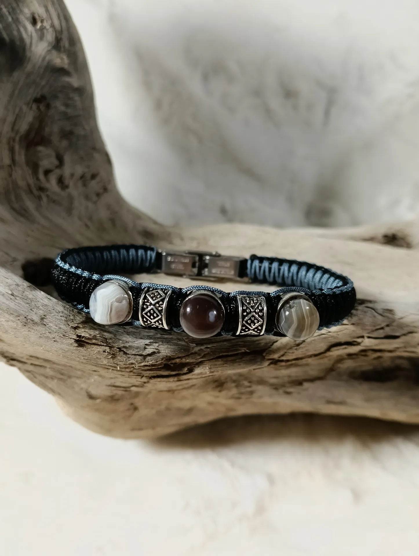 Pulsera hombre/unisex ágata botswana 