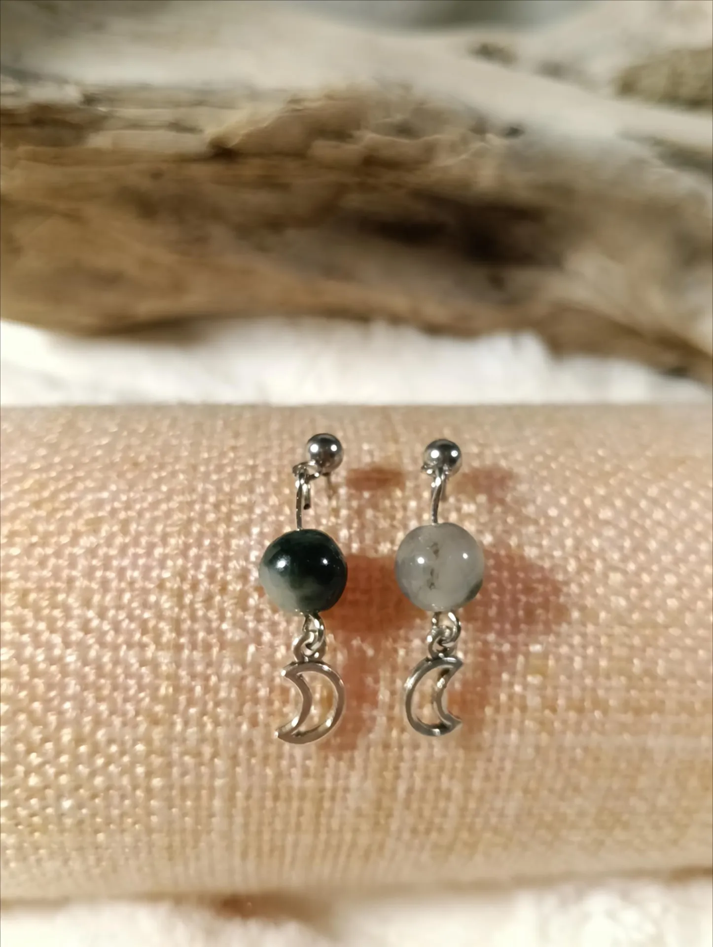 Pendientes ágata musgosa  - Imagen 2