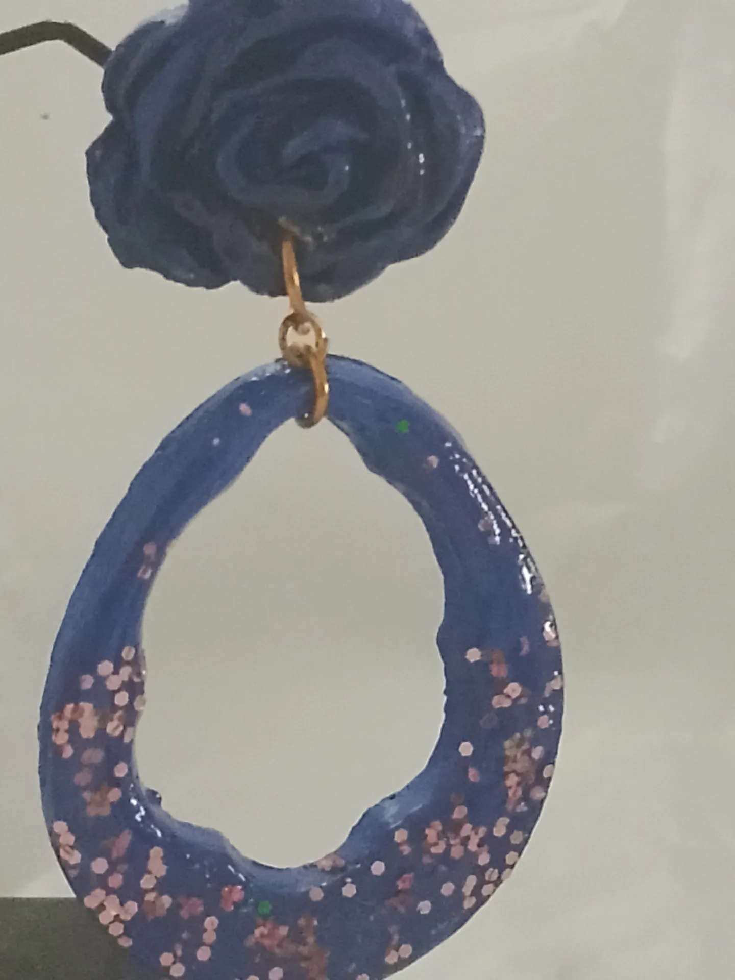 Pendientes aro azul - Imagen 2