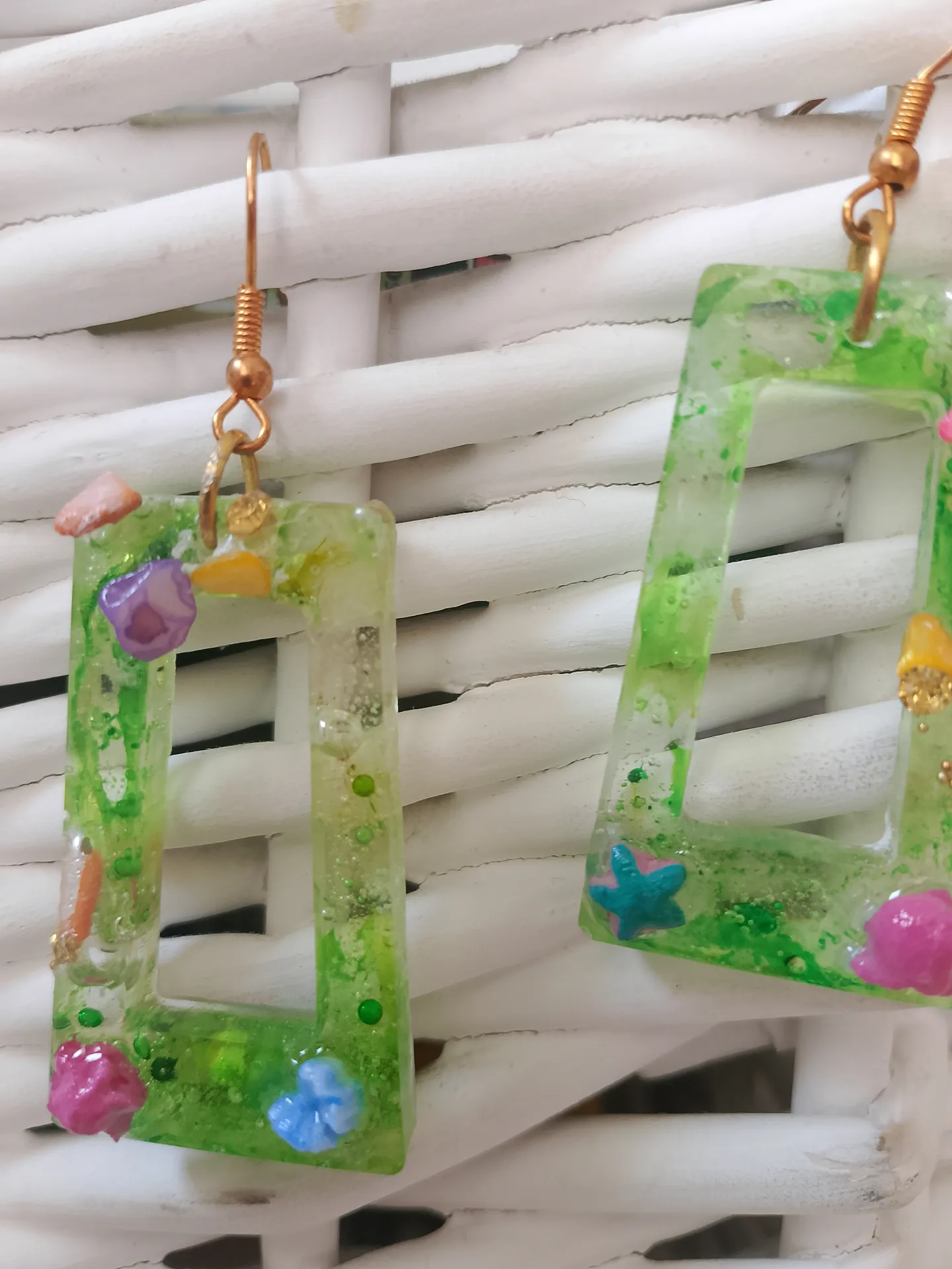 Pendientes verde mar