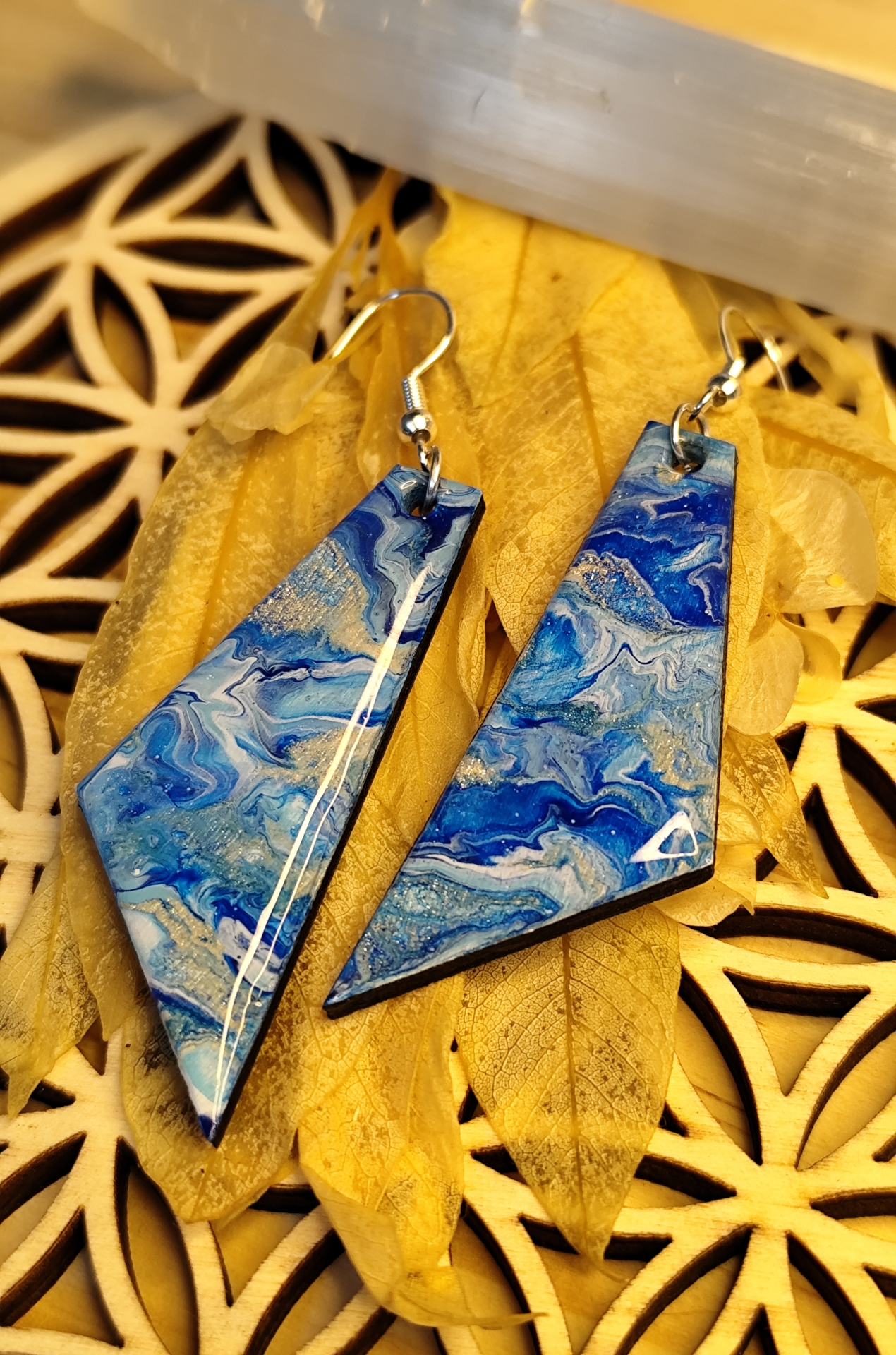 Pendientes de madera Agua