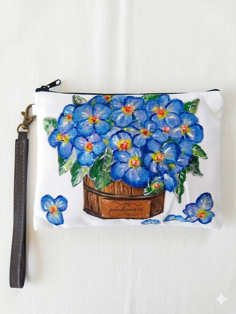 Tote bag y neceser "Violetas" - Imagen 3