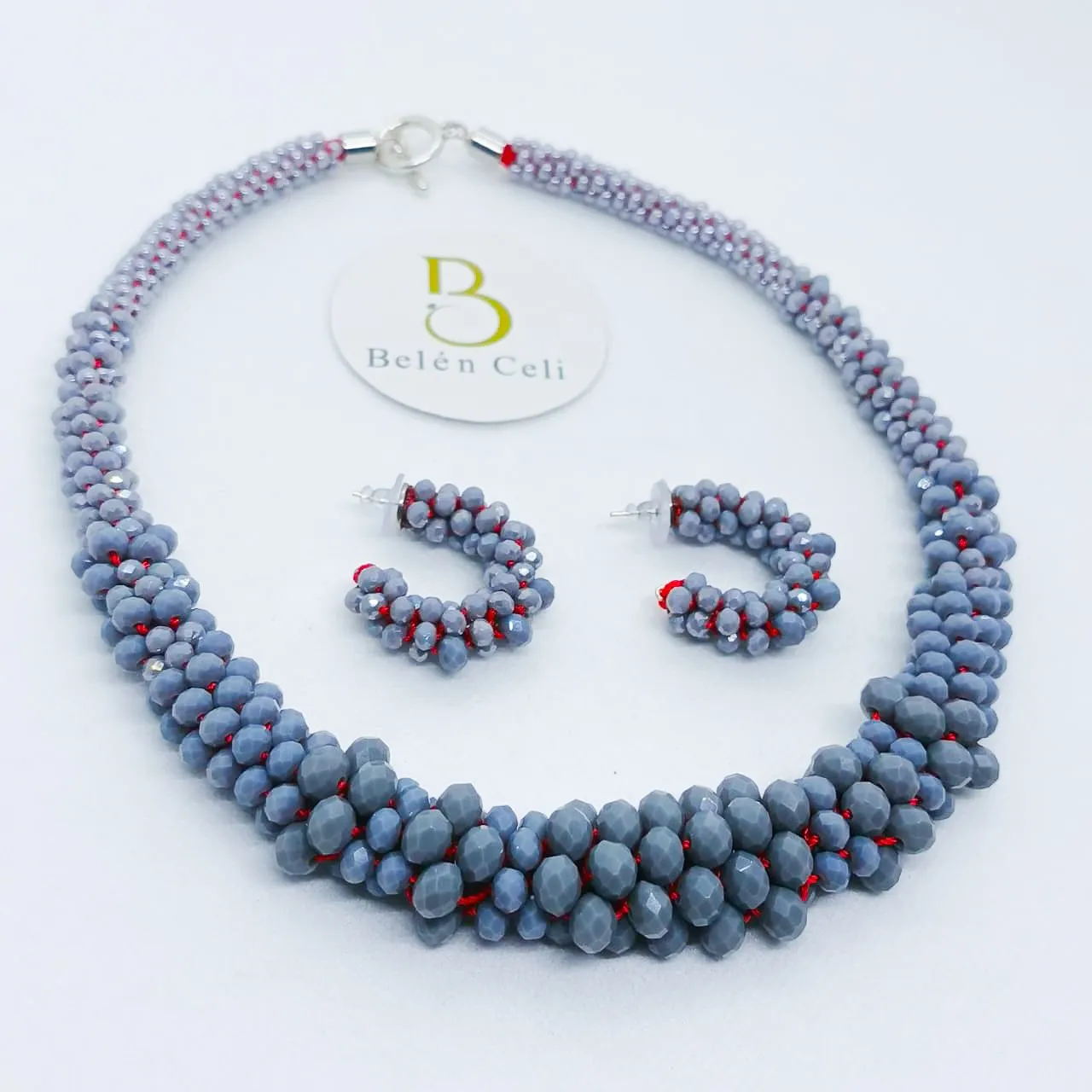 Conjunto Kumihimo gris