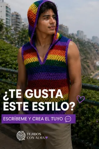 Sweter sin manga con capucha 