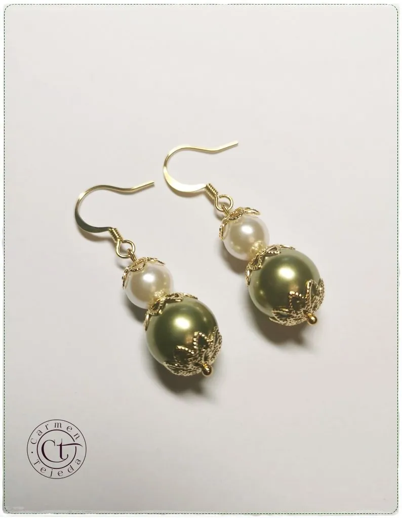 Pendientes de perlas de cristal