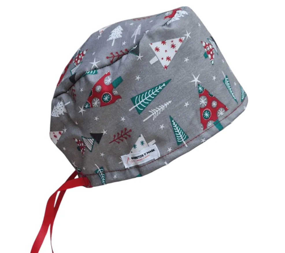 Gorro quirúrgico árboles Navidad