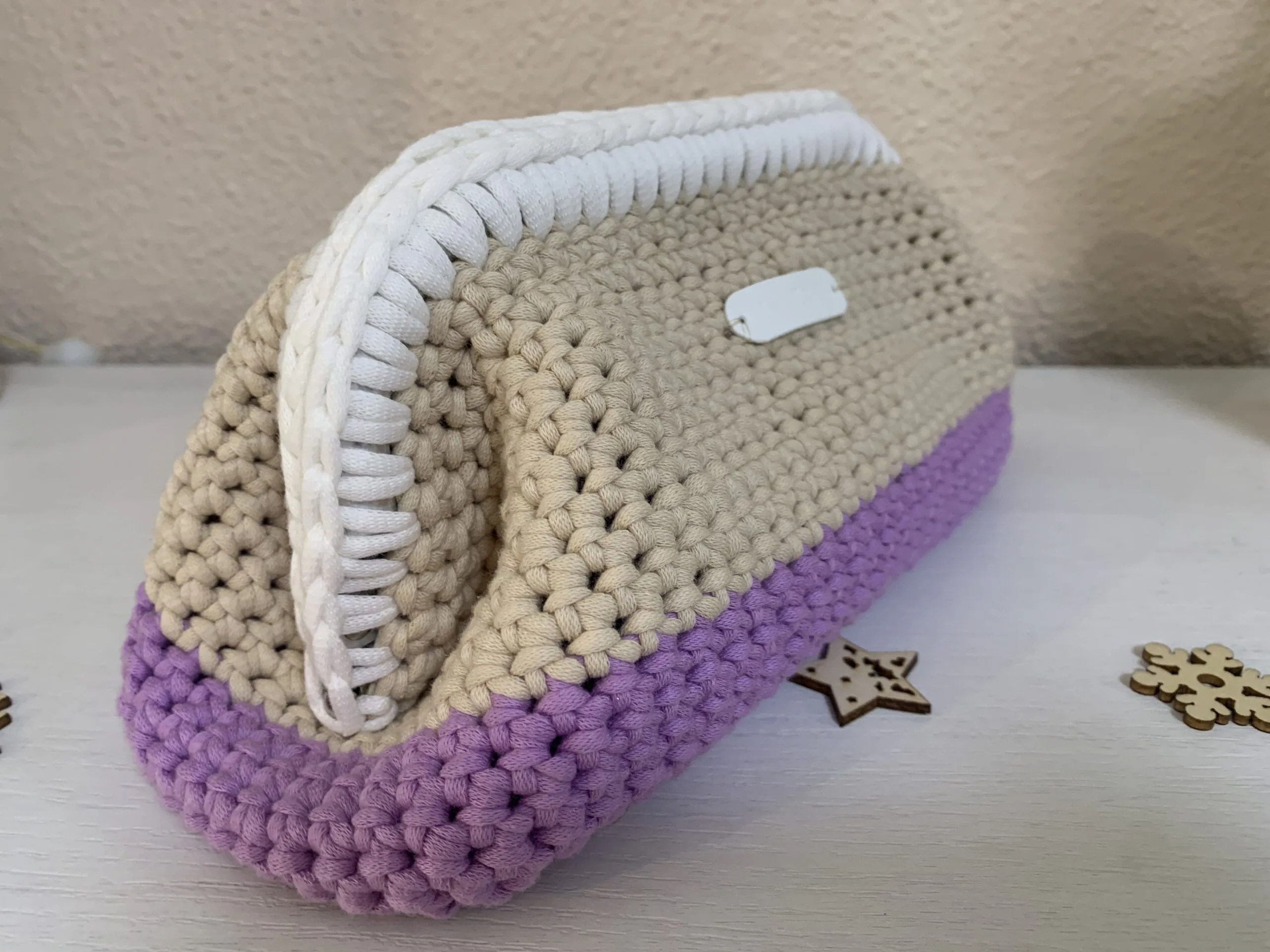 Neceser Cosmetiquera a crochet dos colores - Imagen 2