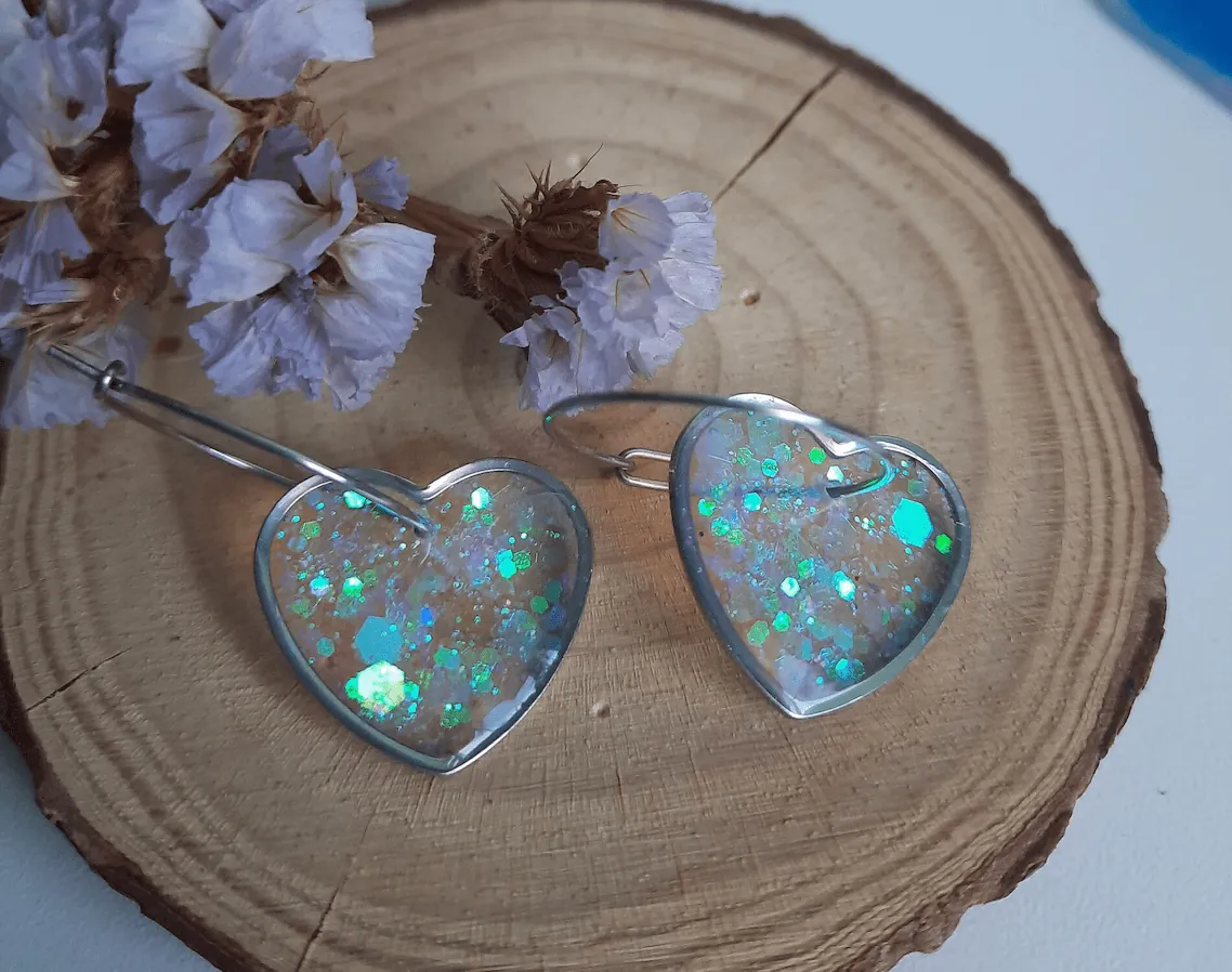 Pendientes Corazón blanco