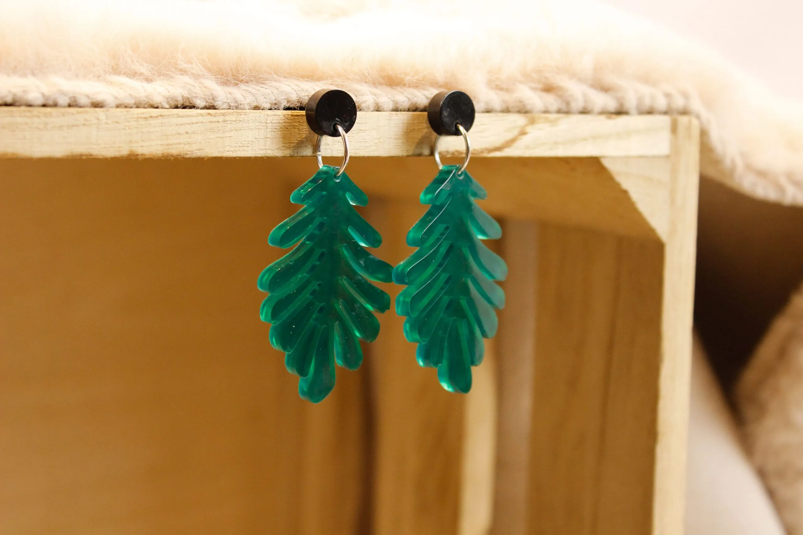 Pendientes de Resina color verde