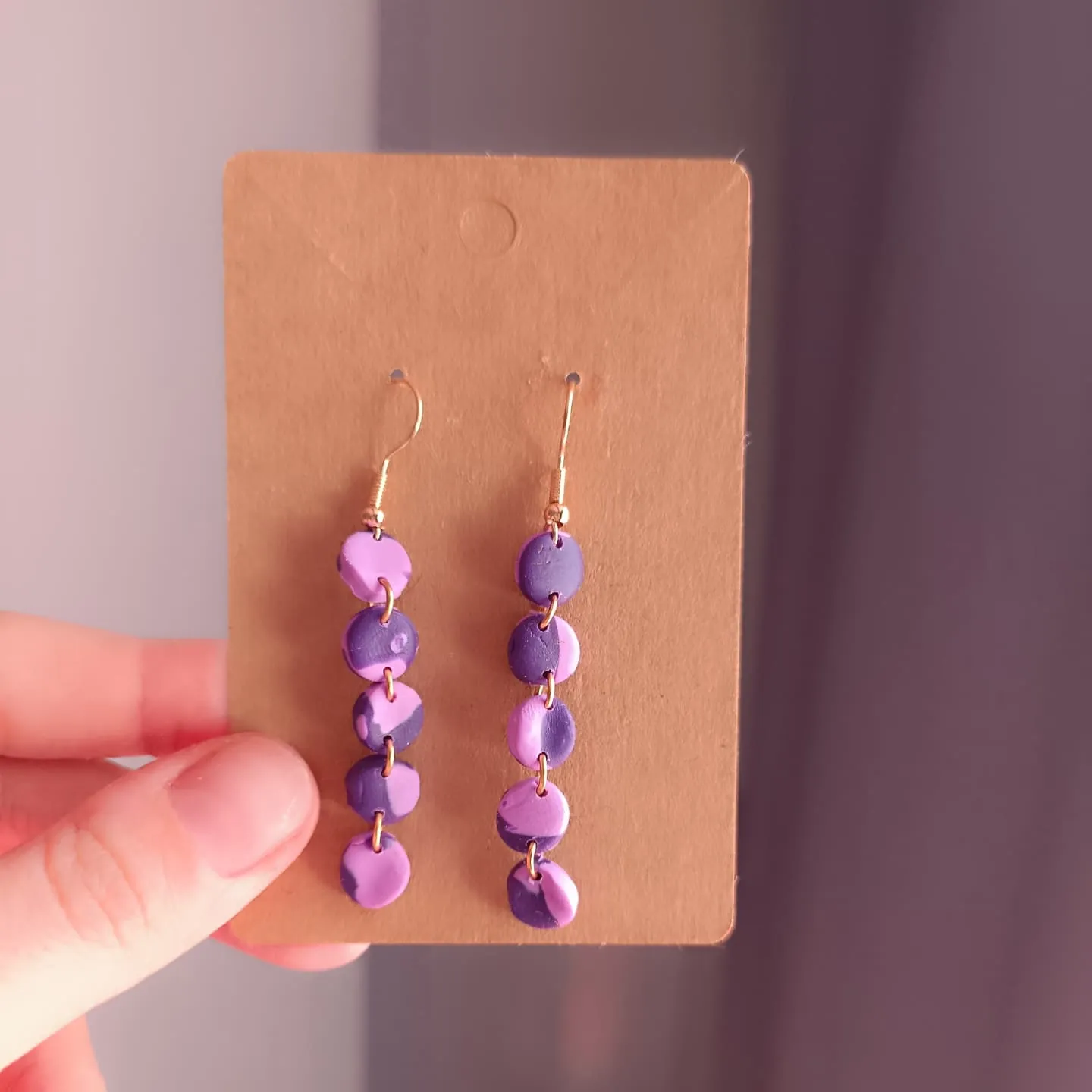 Pendientes de arcilla polimérica "perlita"