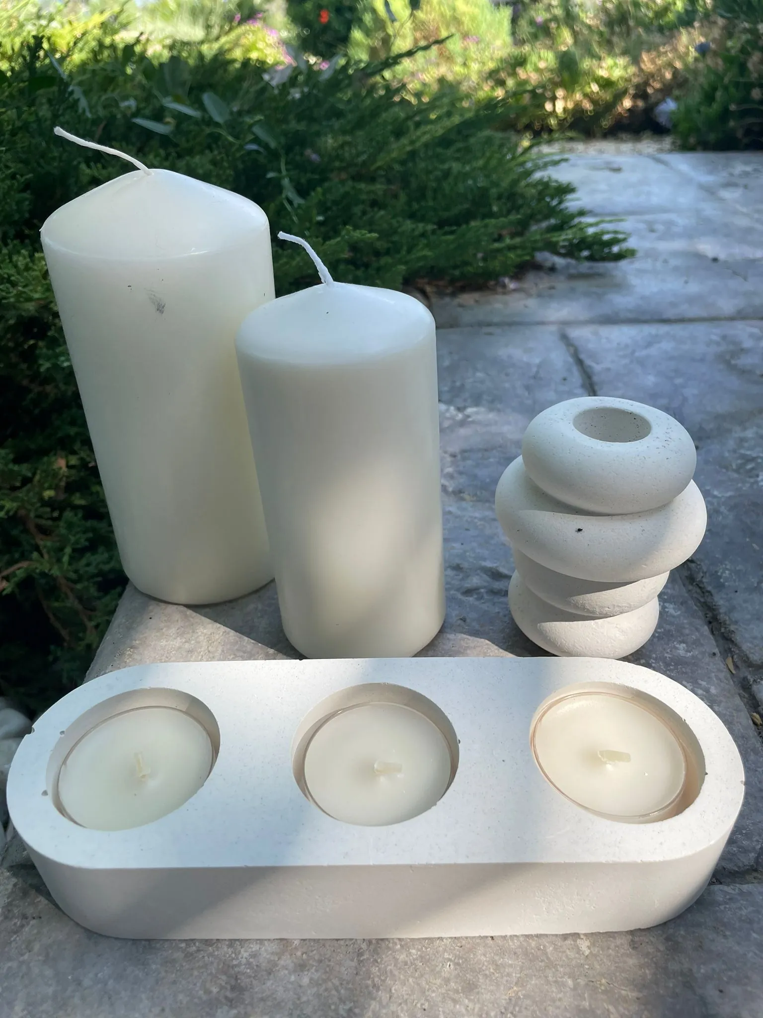 Porta velas triple minimalista