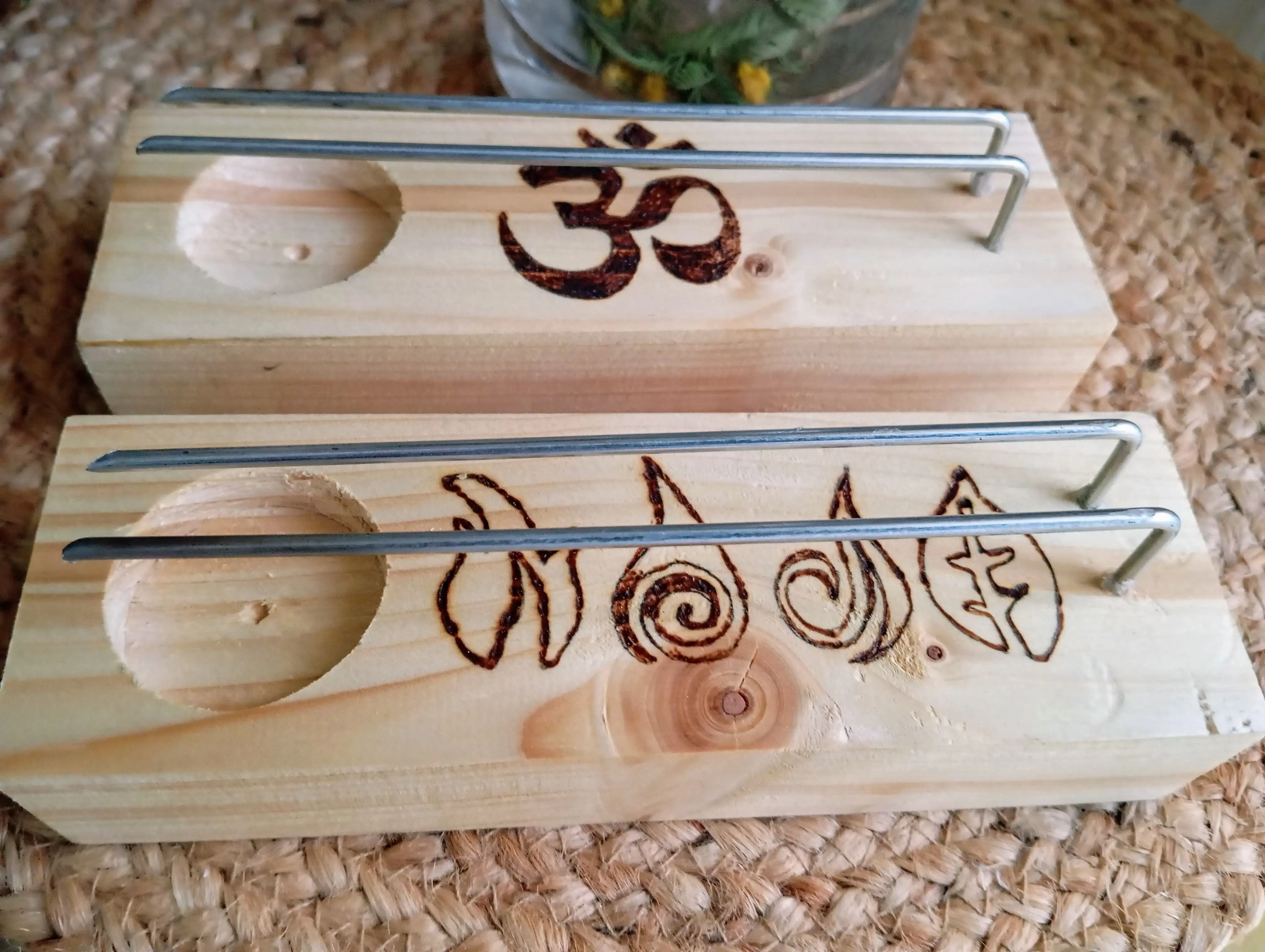 Quemador palo santo con vela
