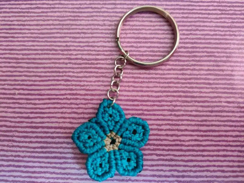 Pendientes flores macramé - Imagen 3