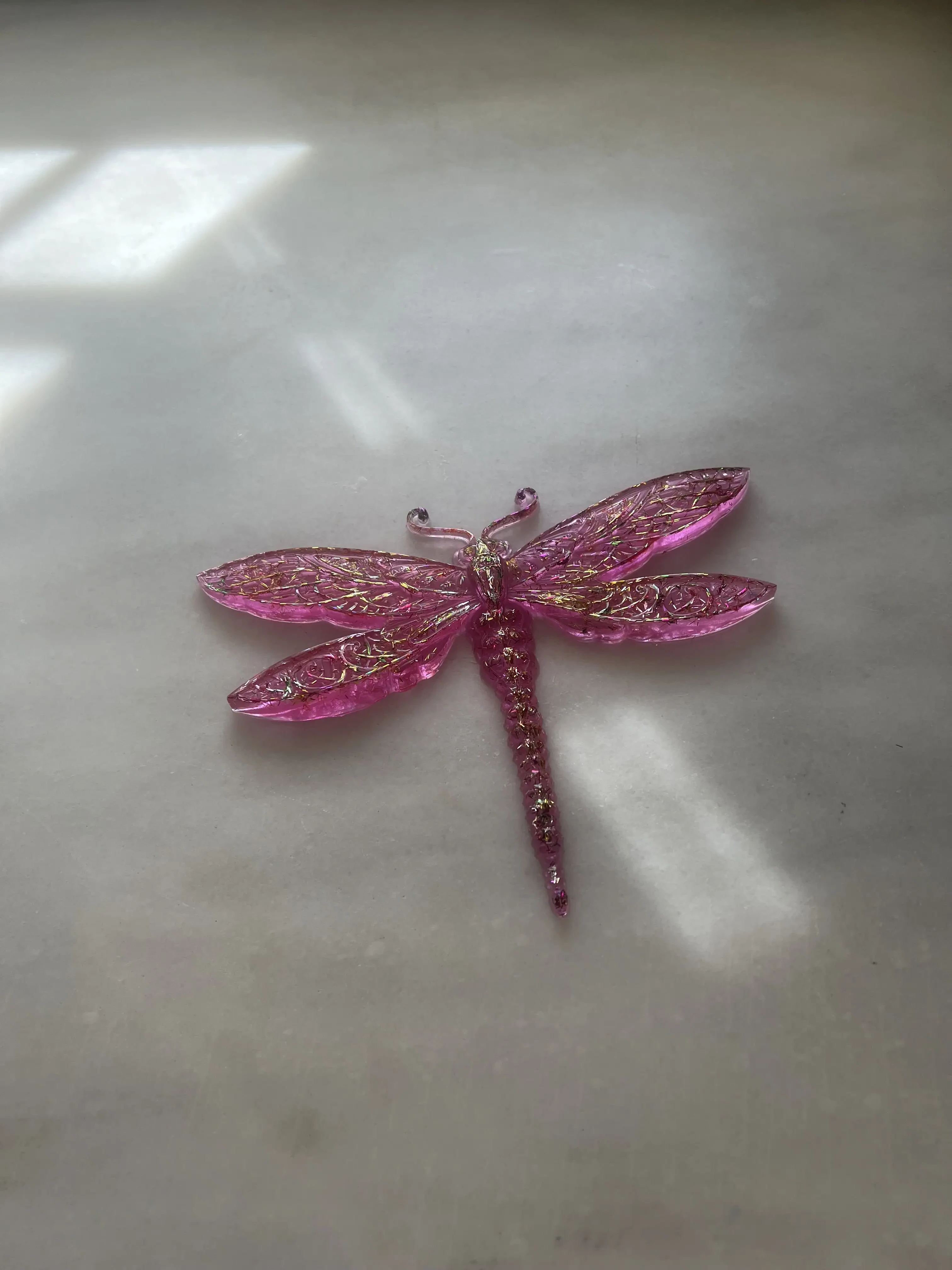 Libélula rosa multicolor