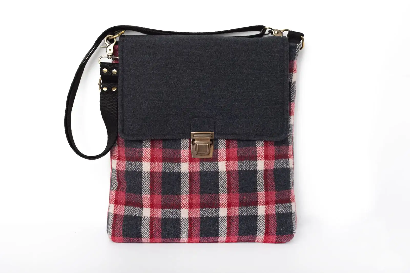 Bolso tic tac cuadros rojo