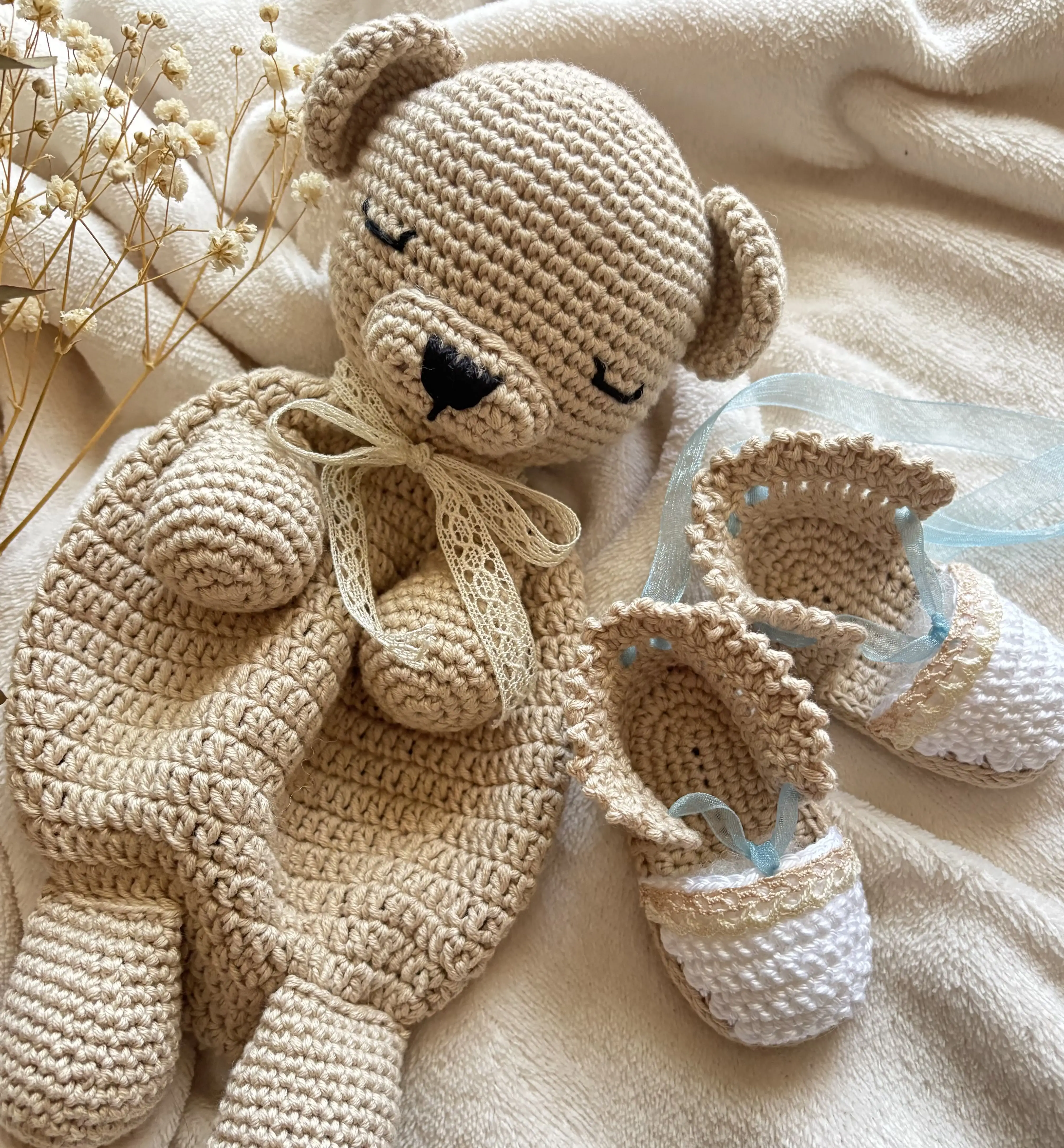 Conjunto mantita apego y alpargatas 100% algodón 