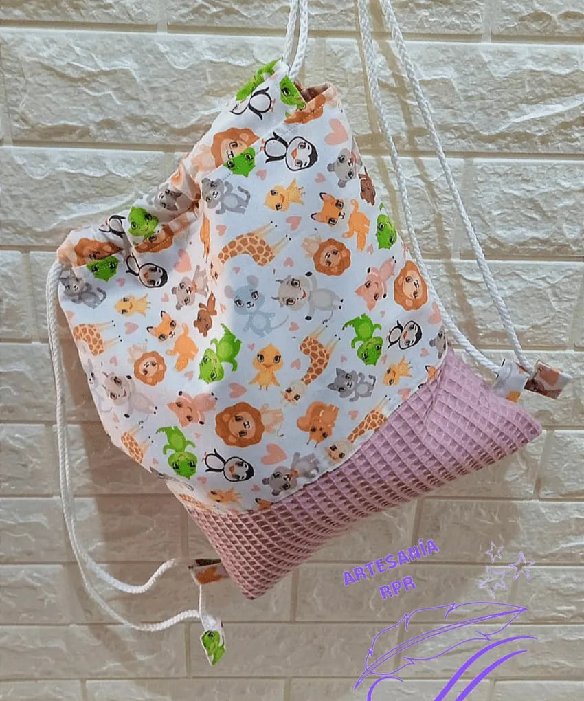 Mochila saco infantil animalitos