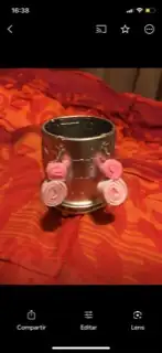 Pendientes Nata y fresa