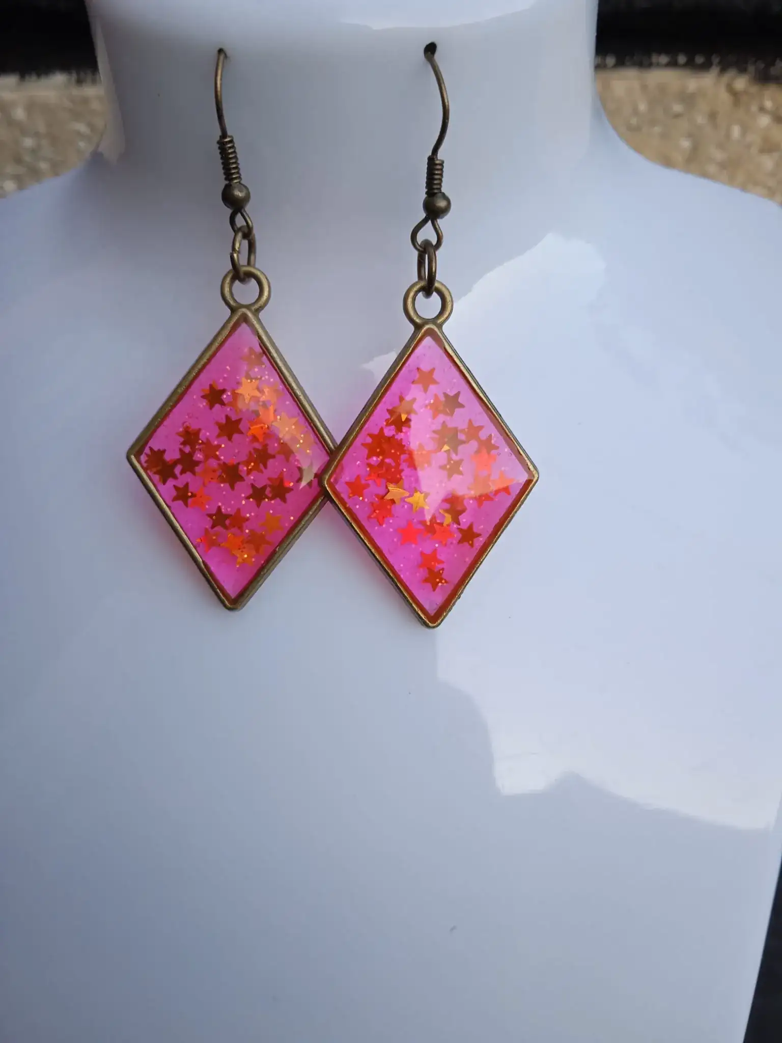  Pendientes Estrella Rosa