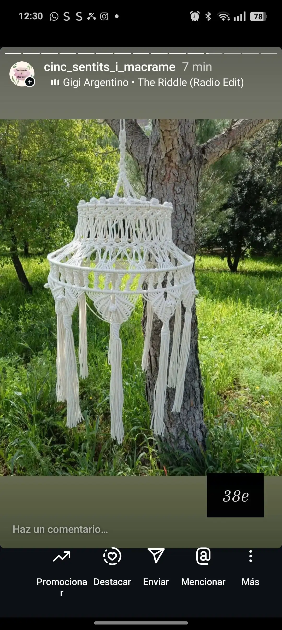 Lámpara en macramé