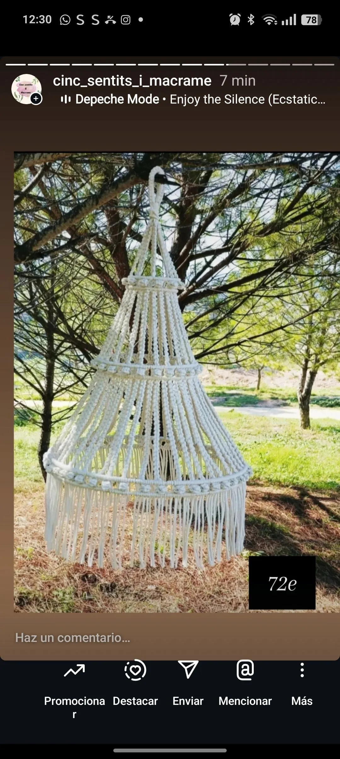 Lámpara en macramé