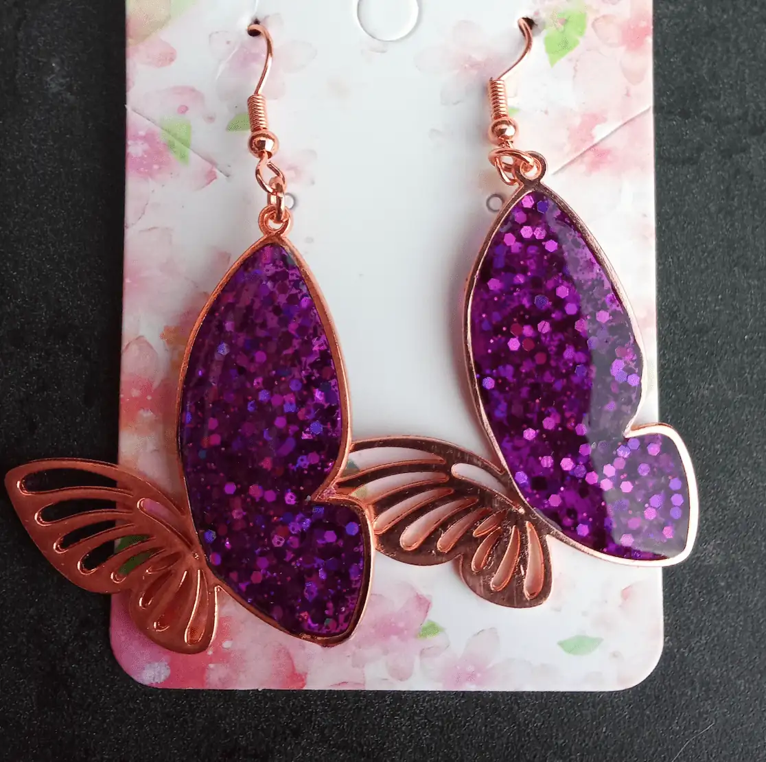Pendientes Mariposa Púrpura - Imagen 2