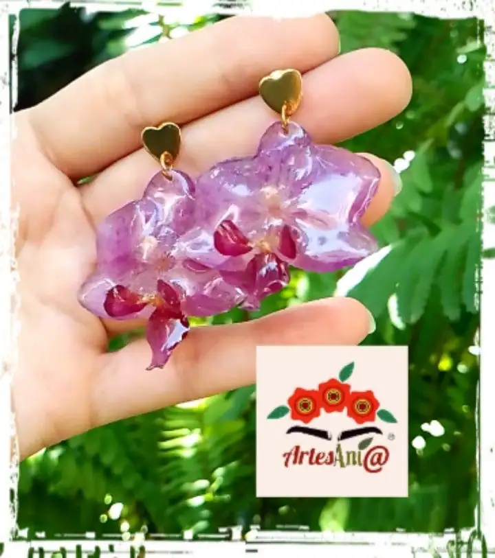 Pendientes Orquídeas Joyería Botánica  - Imagen 2