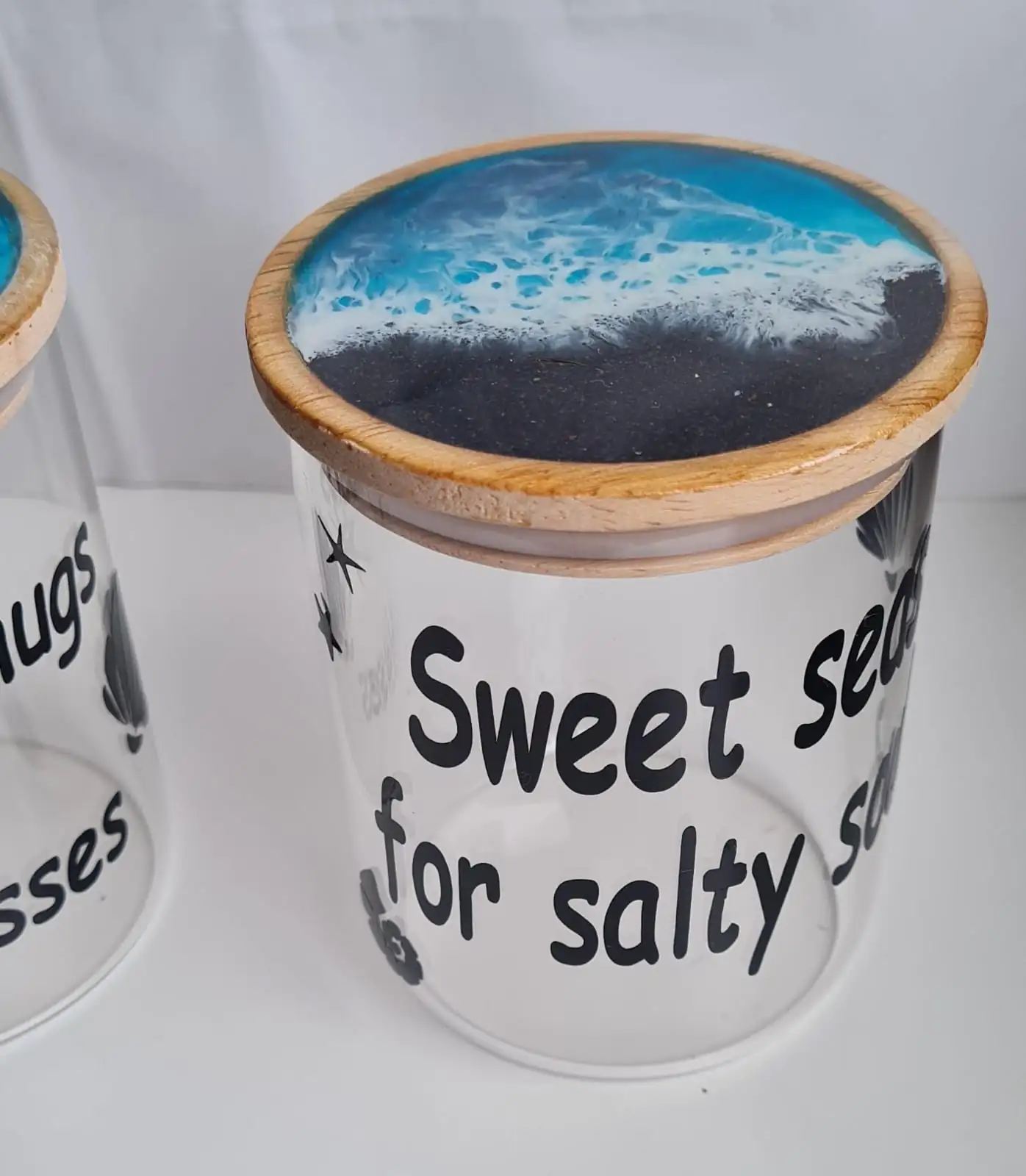 Tarros con tapa de ocean art resin - Imagen 2