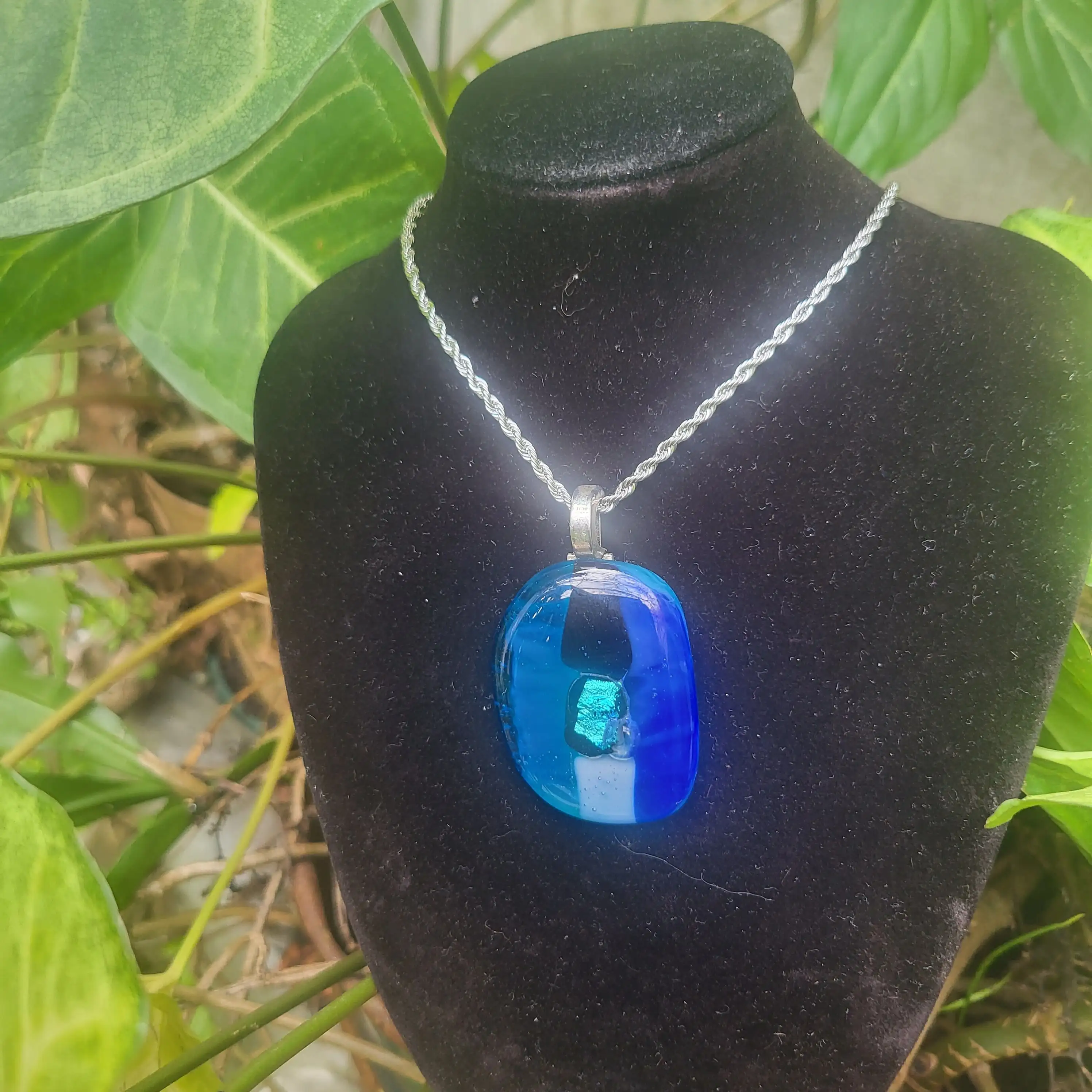 Colgante azul con dicroico - Imagen 2