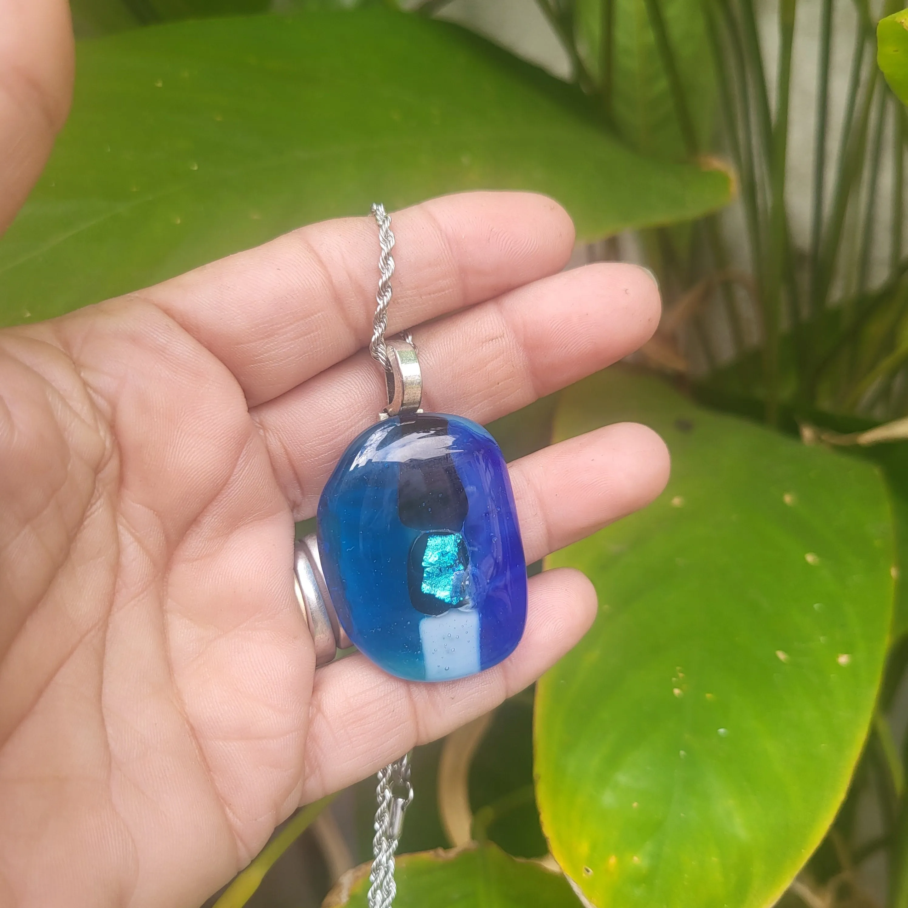 Colgante azul con dicroico - Imagen 3
