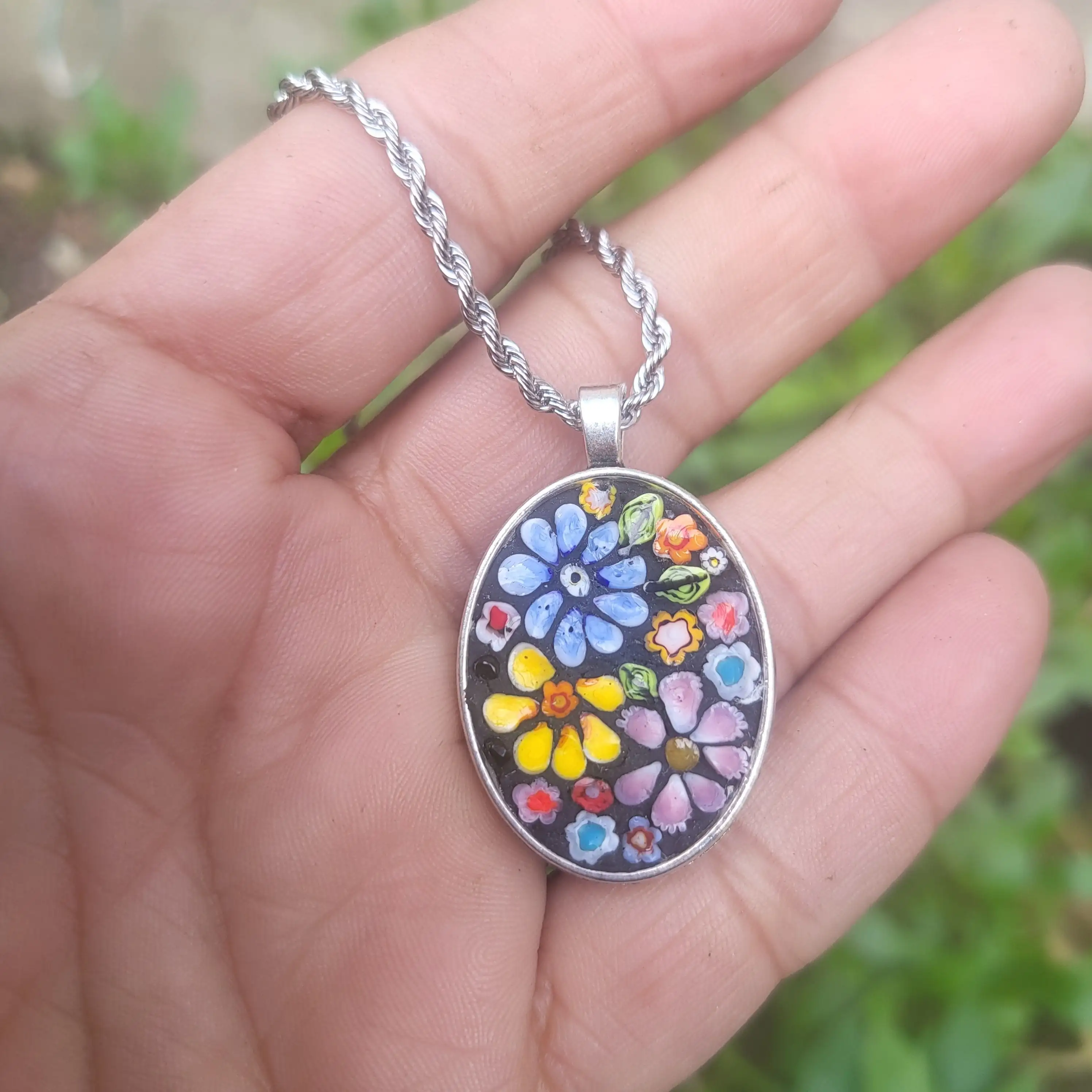Colgante floral micromosaico - Imagen 3