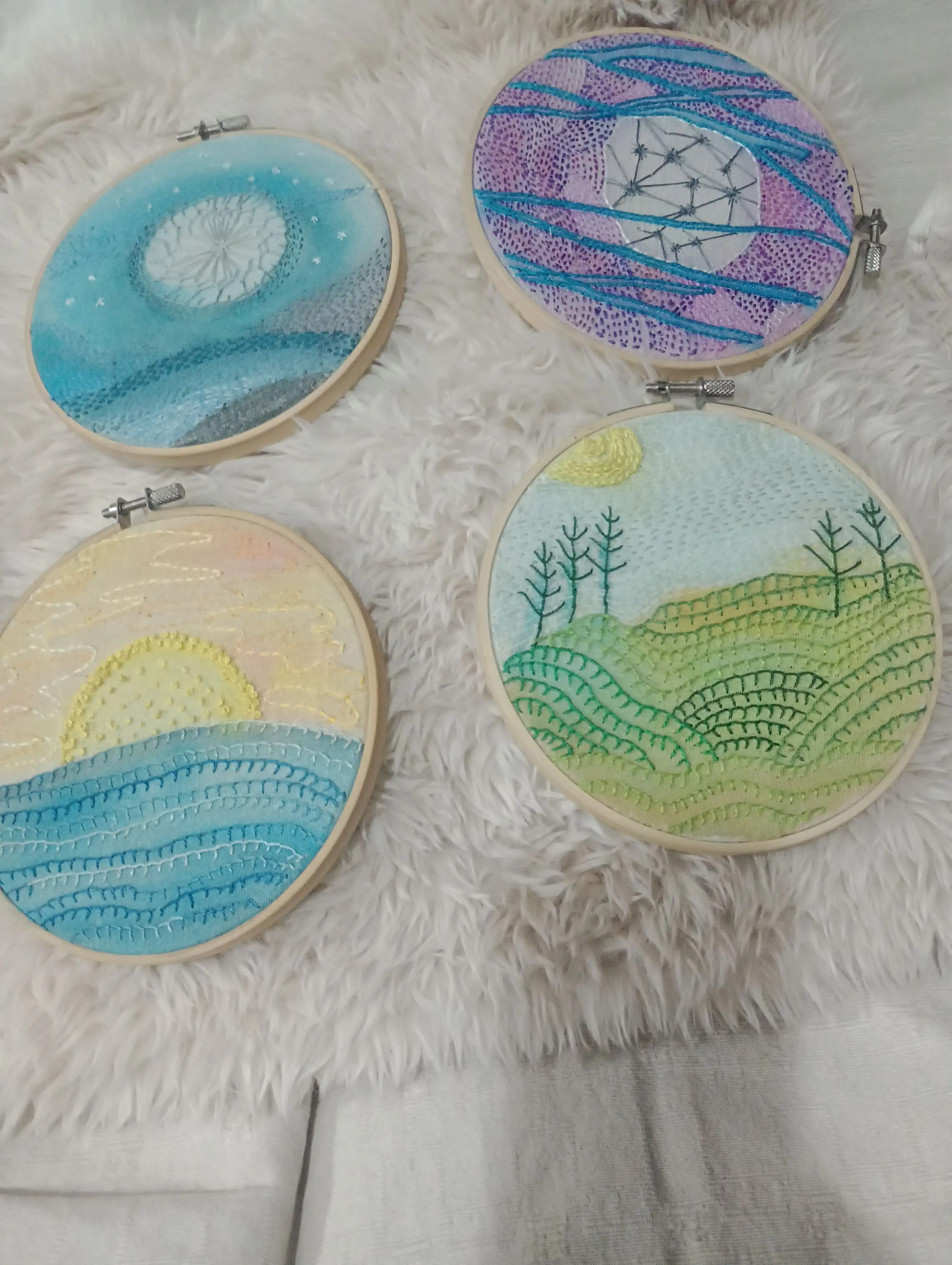 Puntadas y pinceladas-Bordados decorativos en bastidores