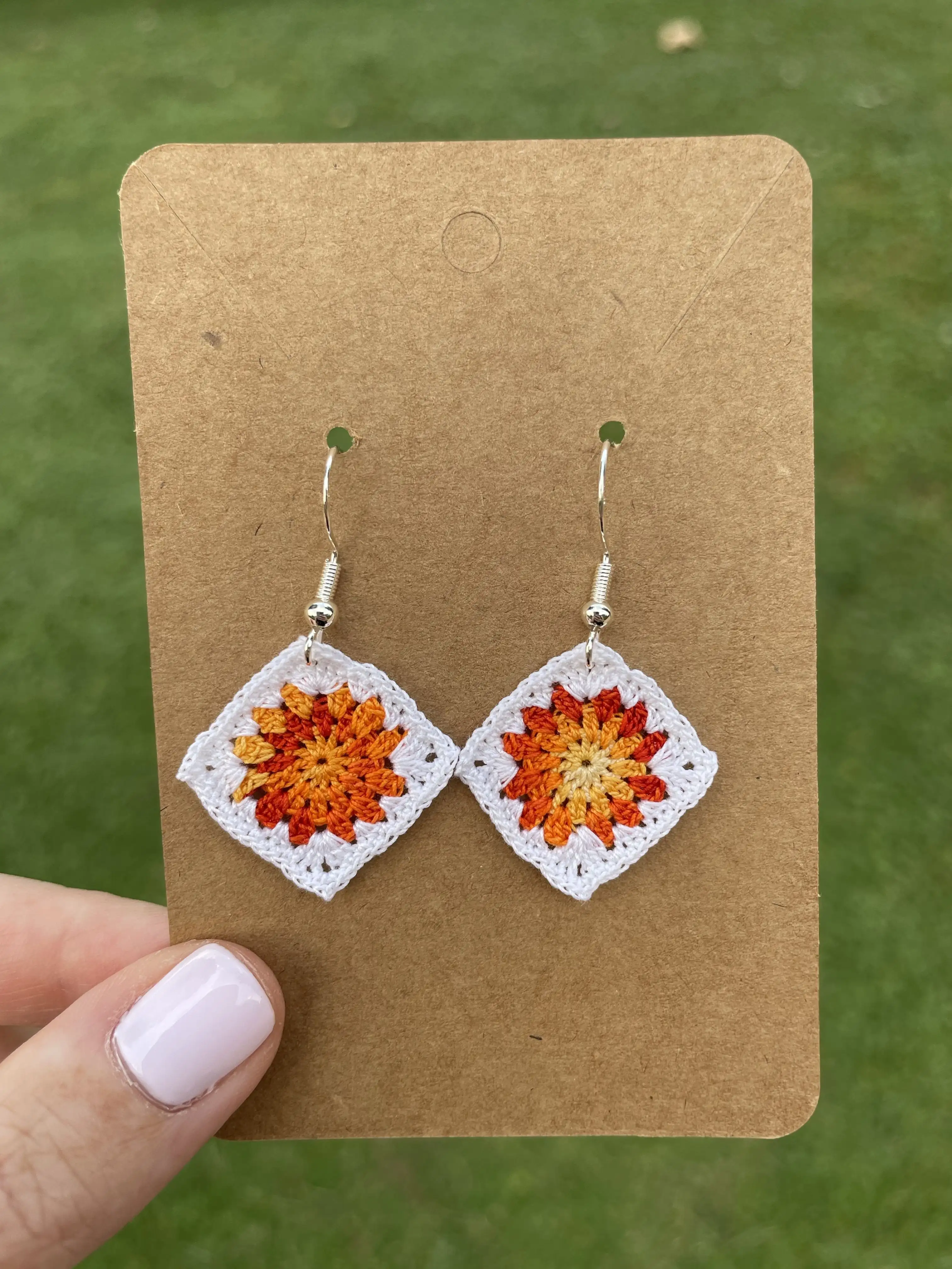 Pendientes mini mosaico fuego