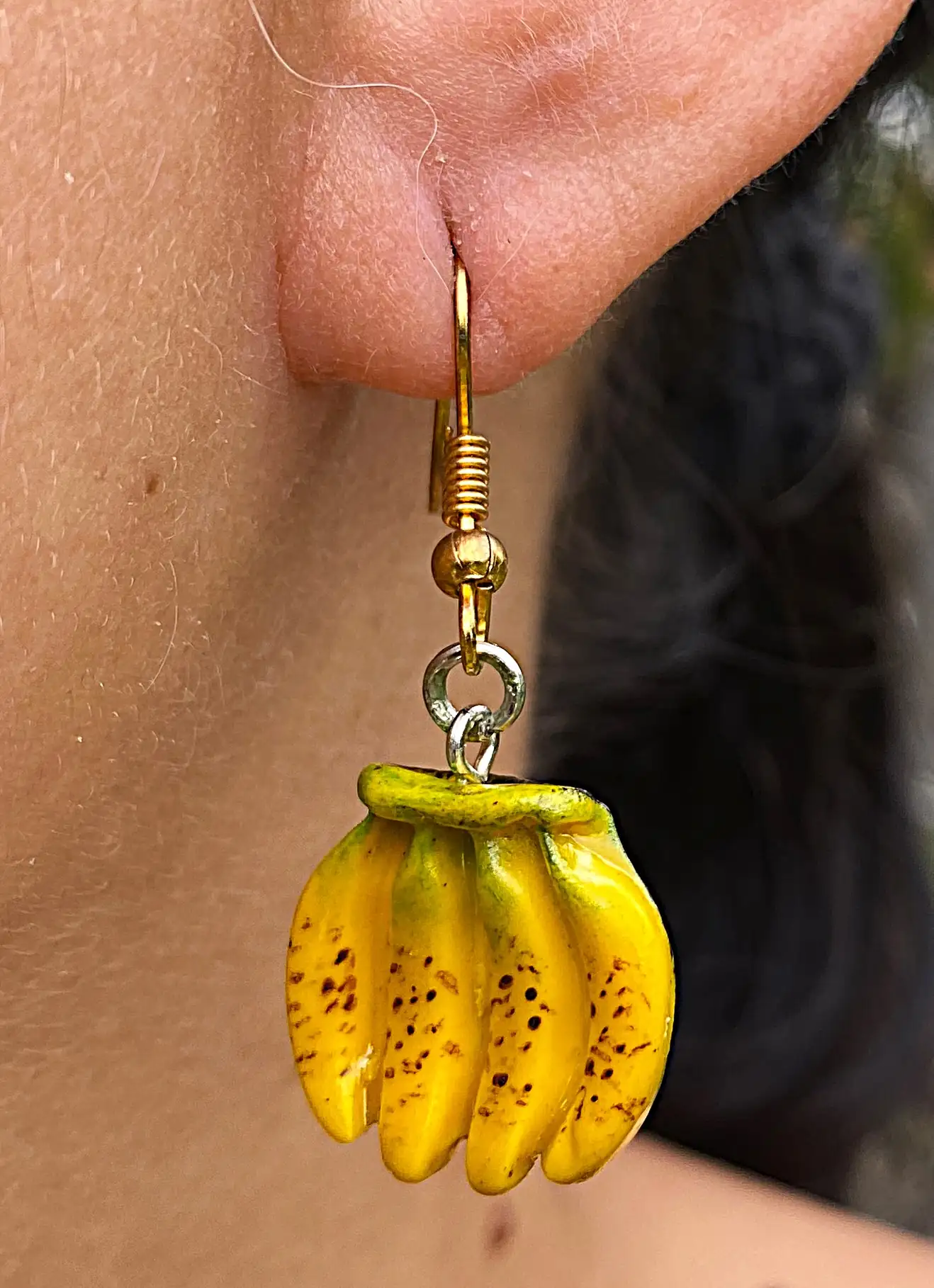 Aretes colgantes de bananos - Imagen 4