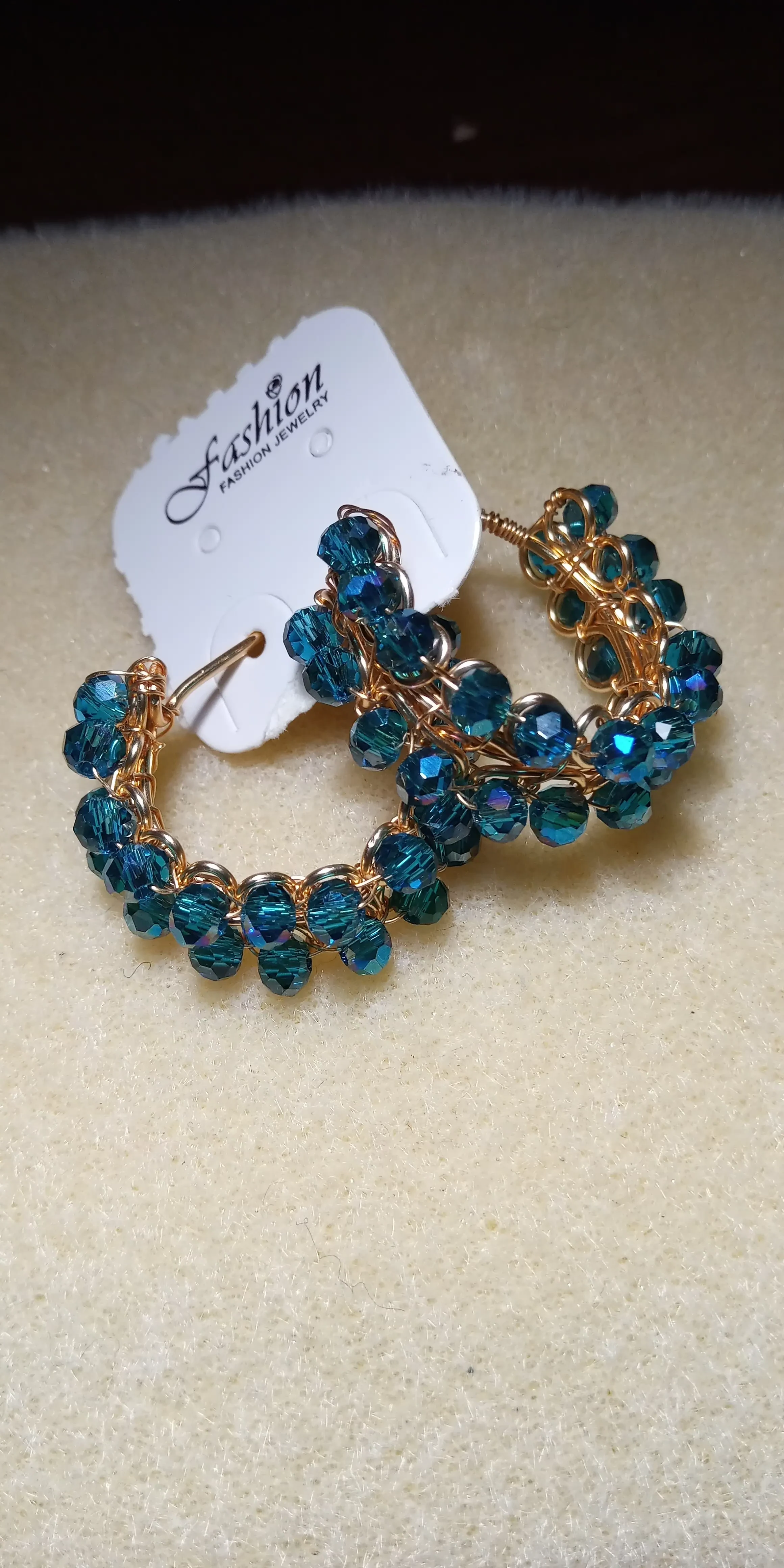 Argollas de alambre de joyería y cristal - Imagen 3