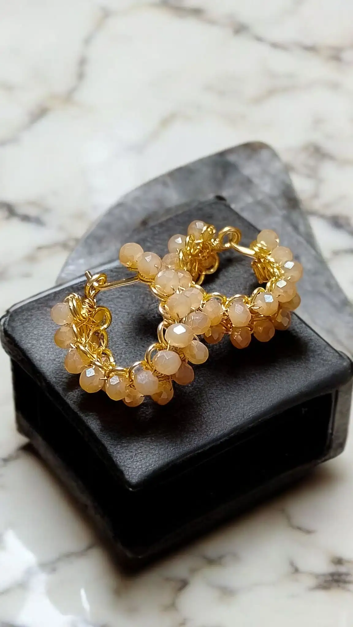Argollas de alambre de joyería y cristal - Imagen 2
