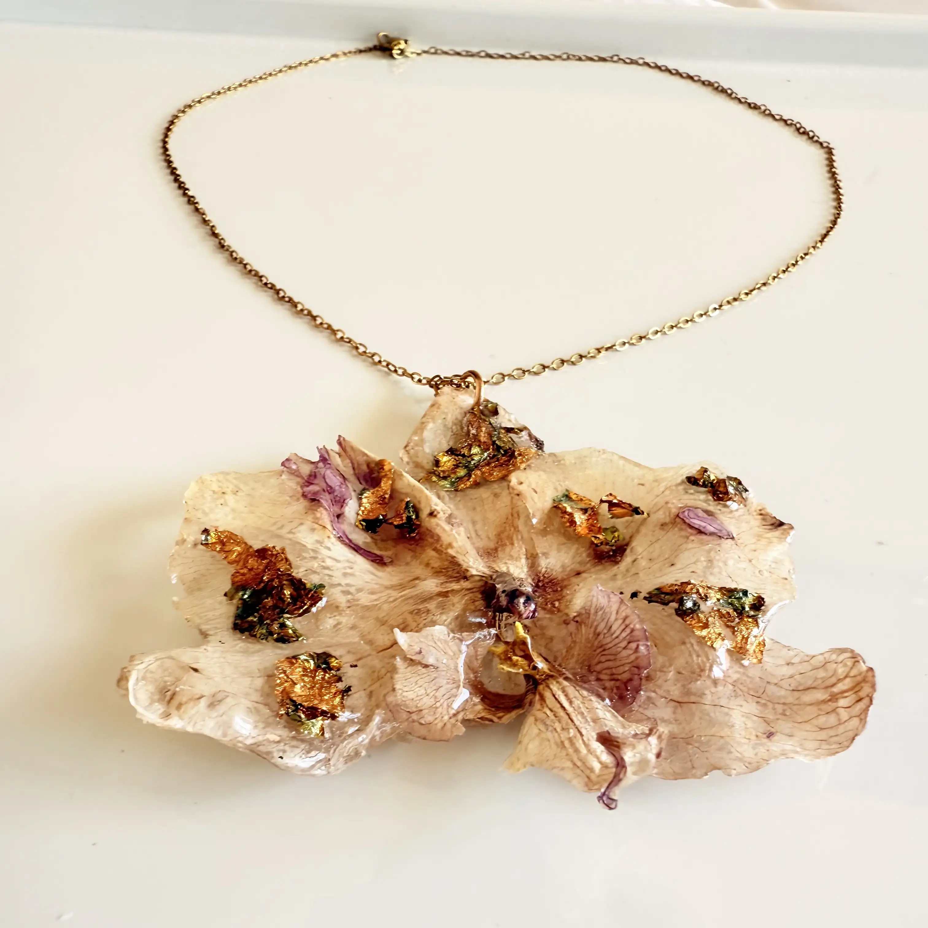 Collar orquídea natural - Imagen 2