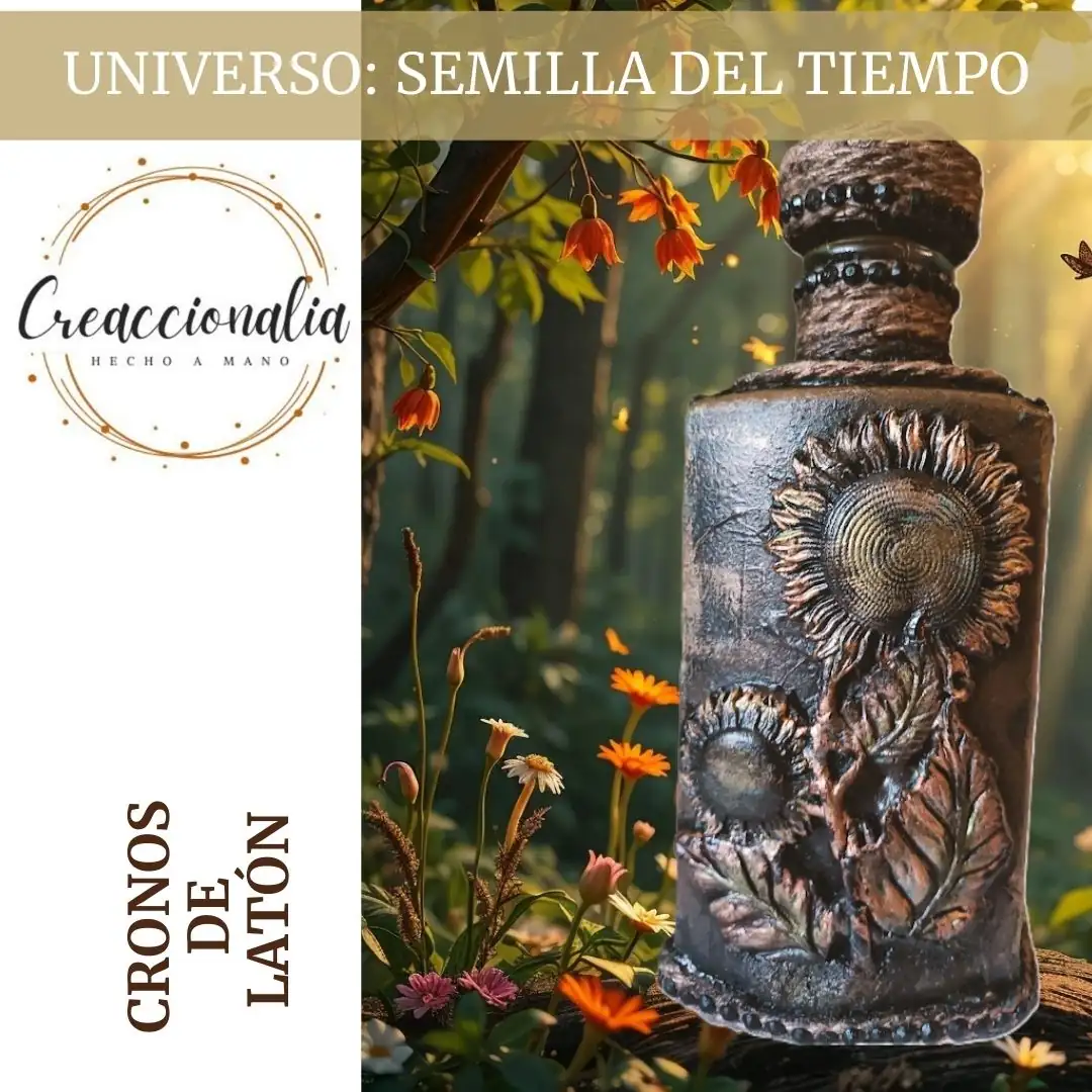 Botella decorada cronos de latón