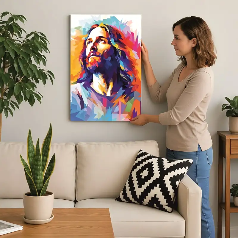 Cuadro Decorativo Religioso Jesucristo E2 50x35 MDF - Imagen 3