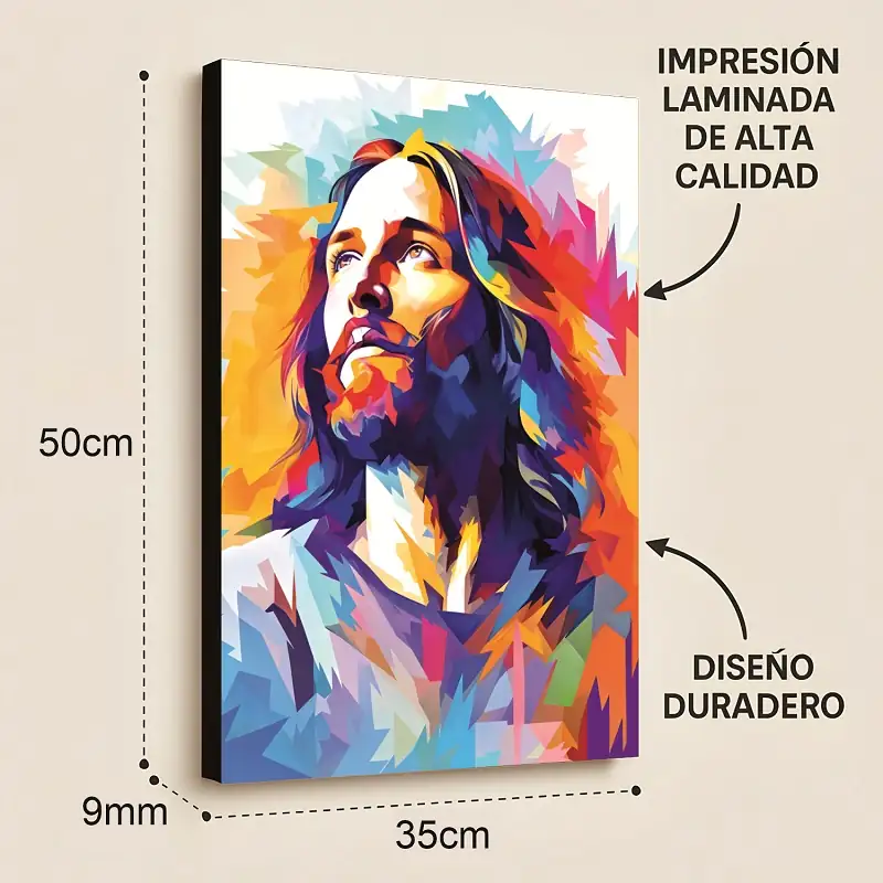 Cuadro Decorativo Religioso Jesucristo E2 50x35 MDF - Imagen 2