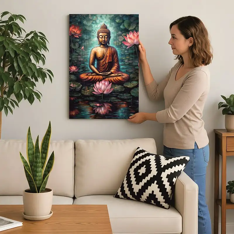 Cuadro Decorativo Espiritual Buda E2 50x35 MDF - Imagen 3