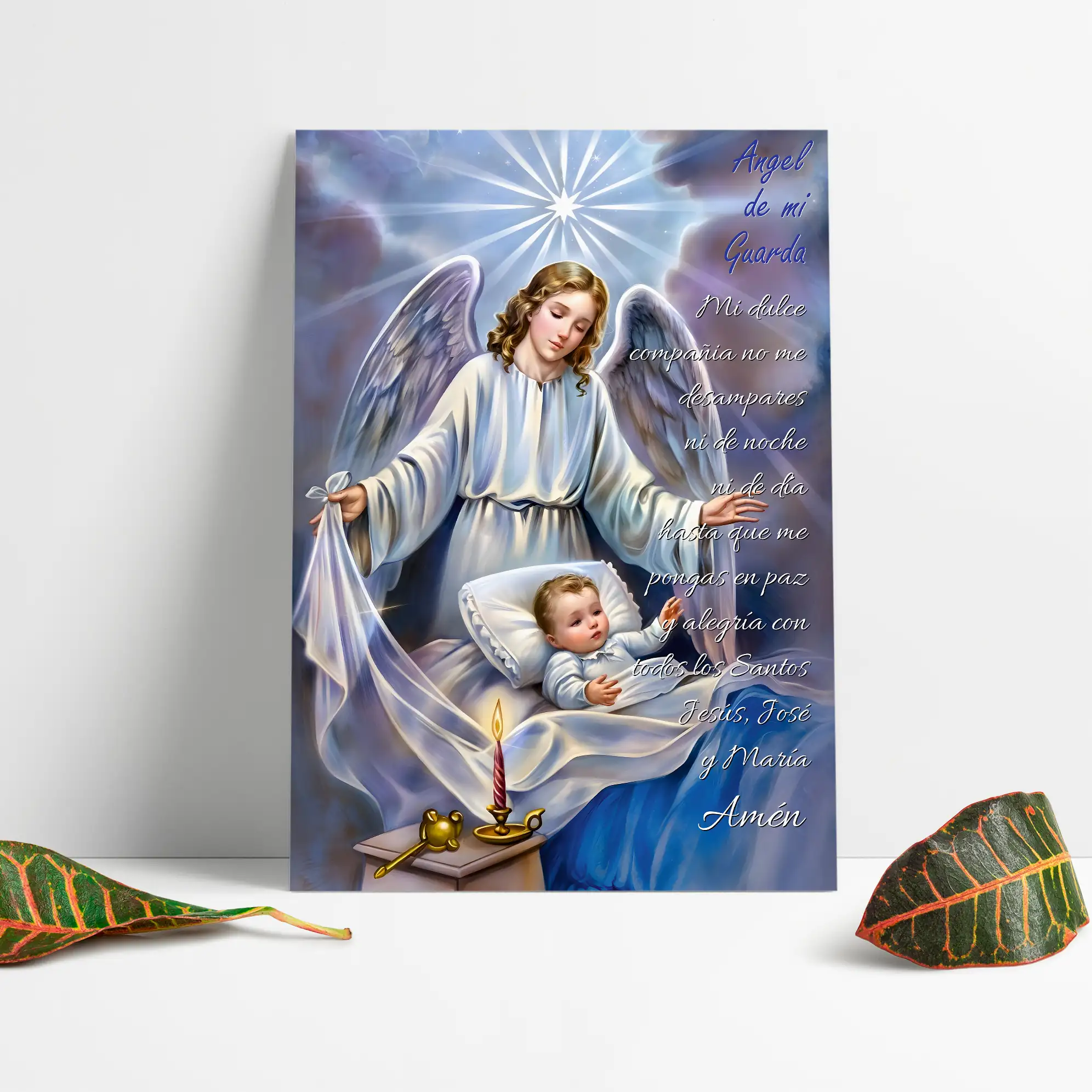Cuadro Decorativo Religioso Ángel De La Guarda E2 40x30 MDF