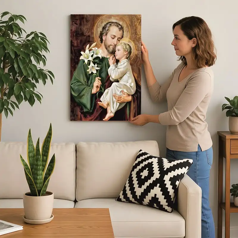 Cuadro Decorativo Religioso San Jose E1 40x30 MDF - Imagen 3