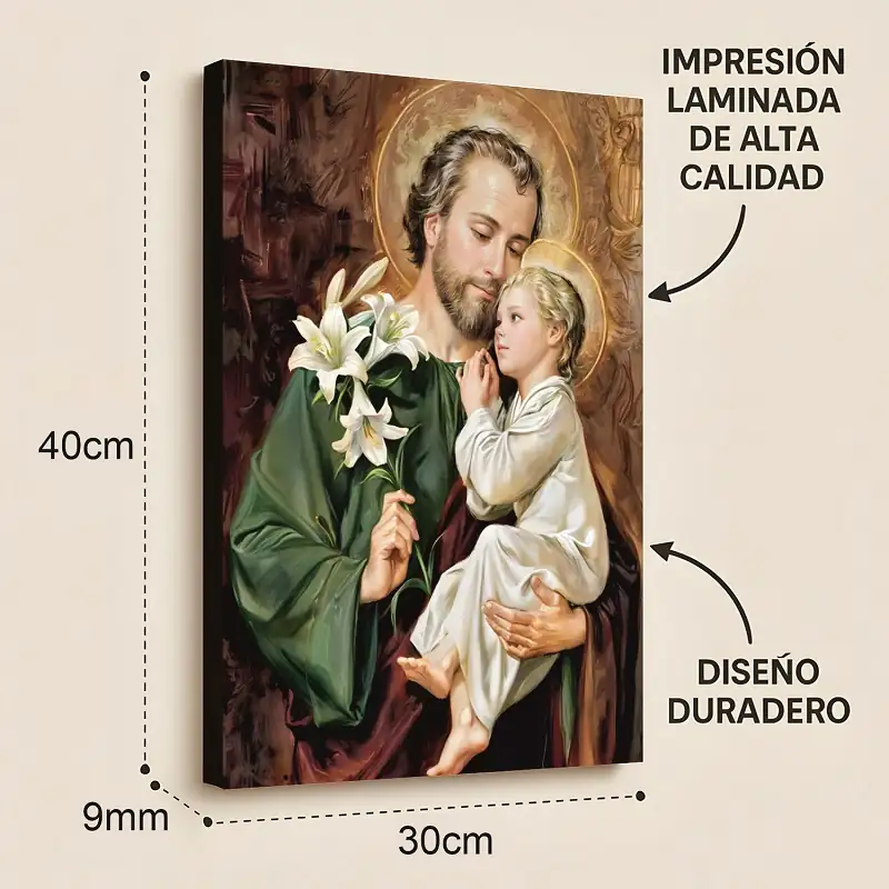 Cuadro Decorativo Religioso San Jose E1 40x30 MDF - Imagen 2