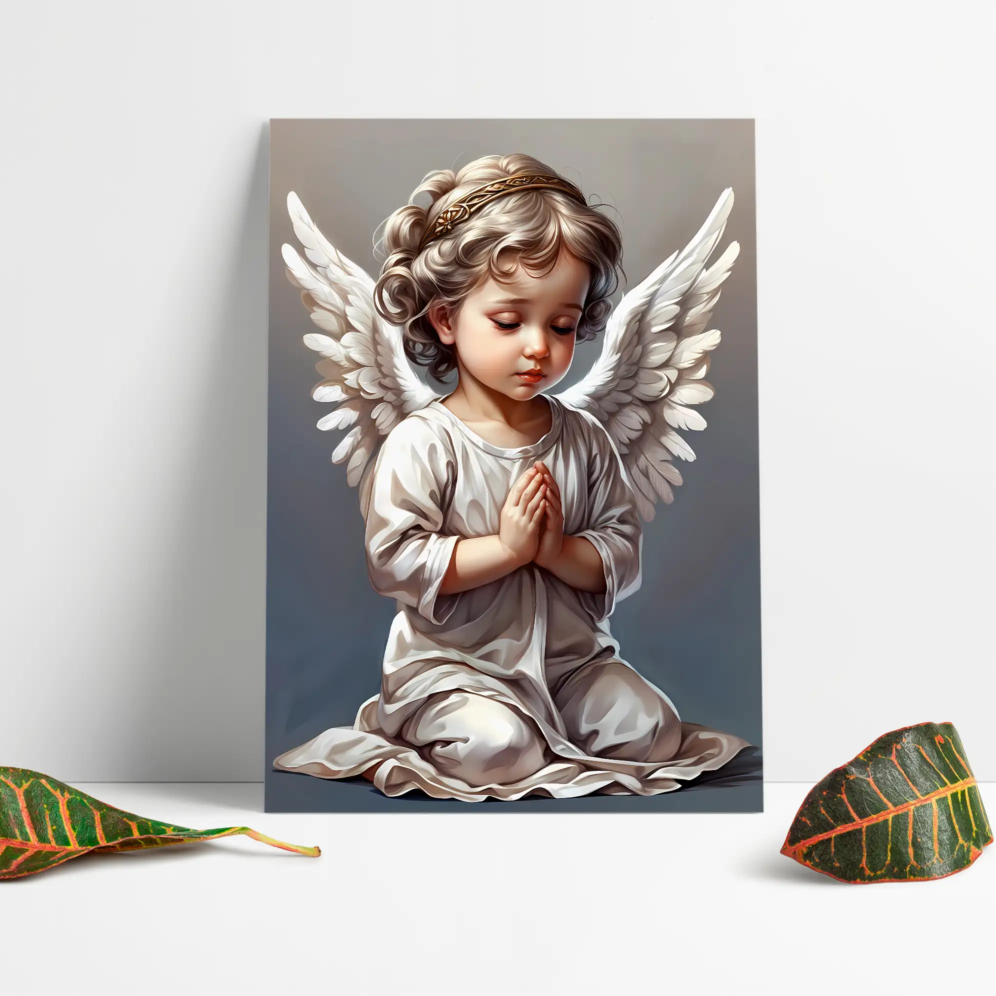 Cuadro Decorativo Religioso Ángel De La Guarda E1 50x35 MDF
