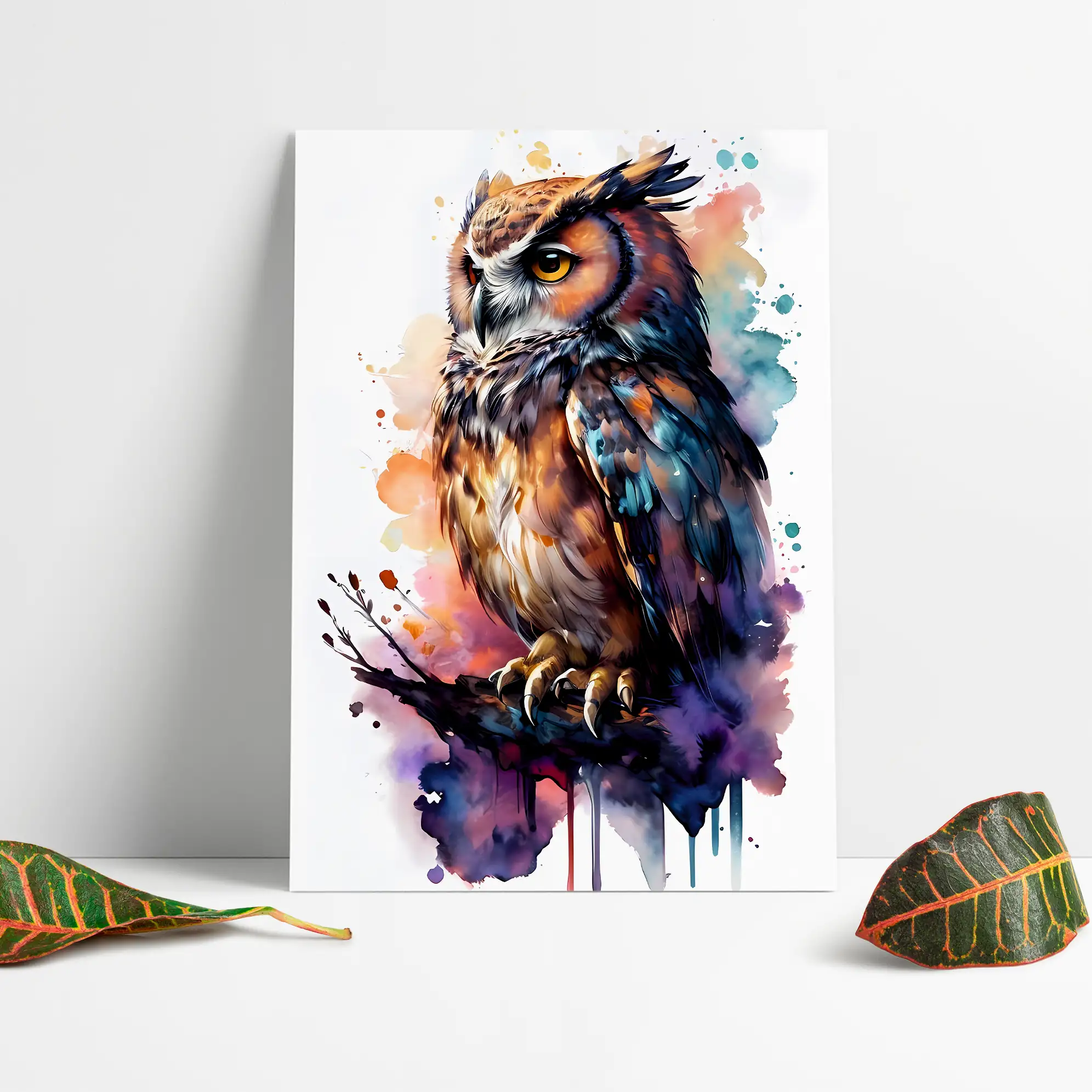 Cuadro Decorativo Animales Búho E1 50x35 MDF