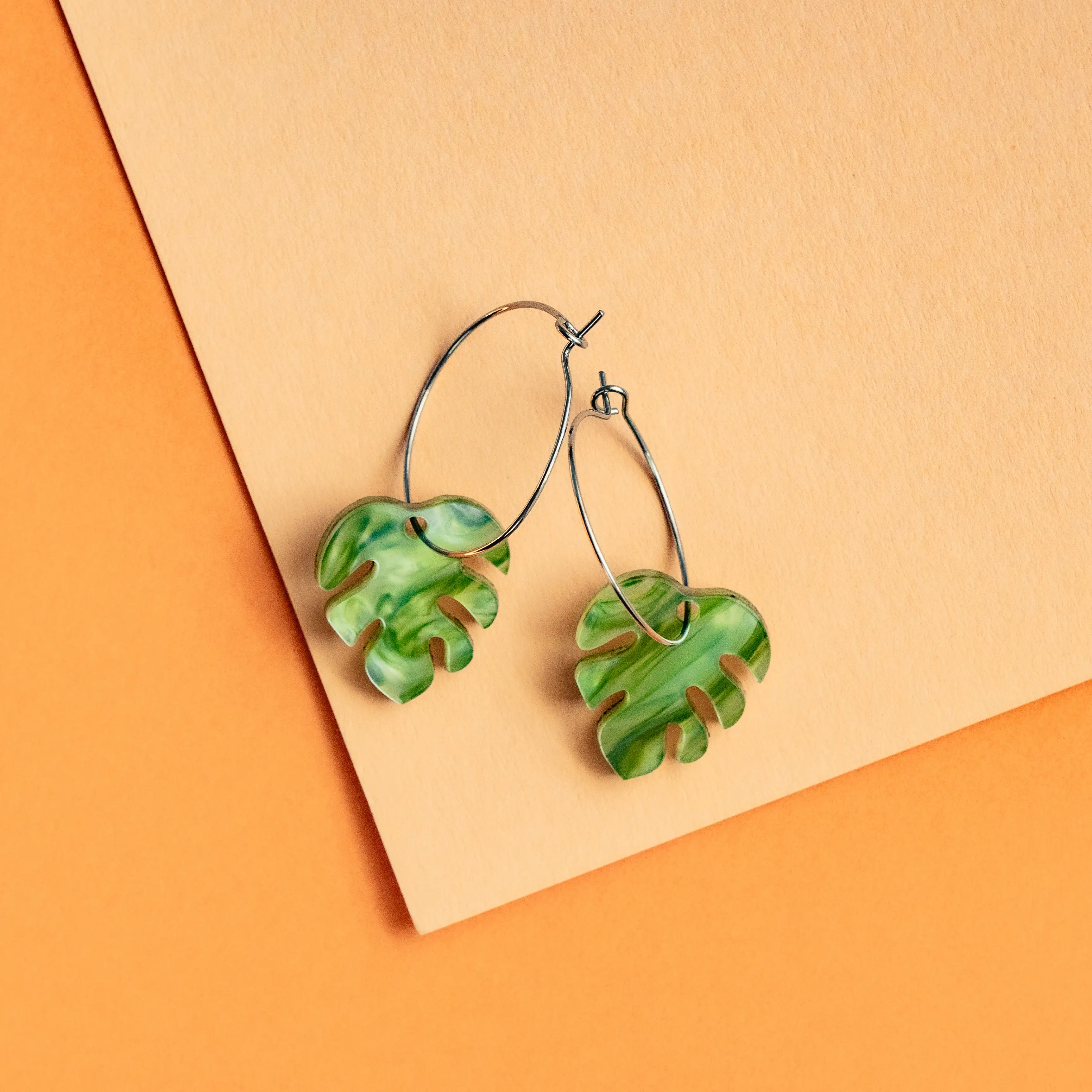 Pendientes Aro Monstera