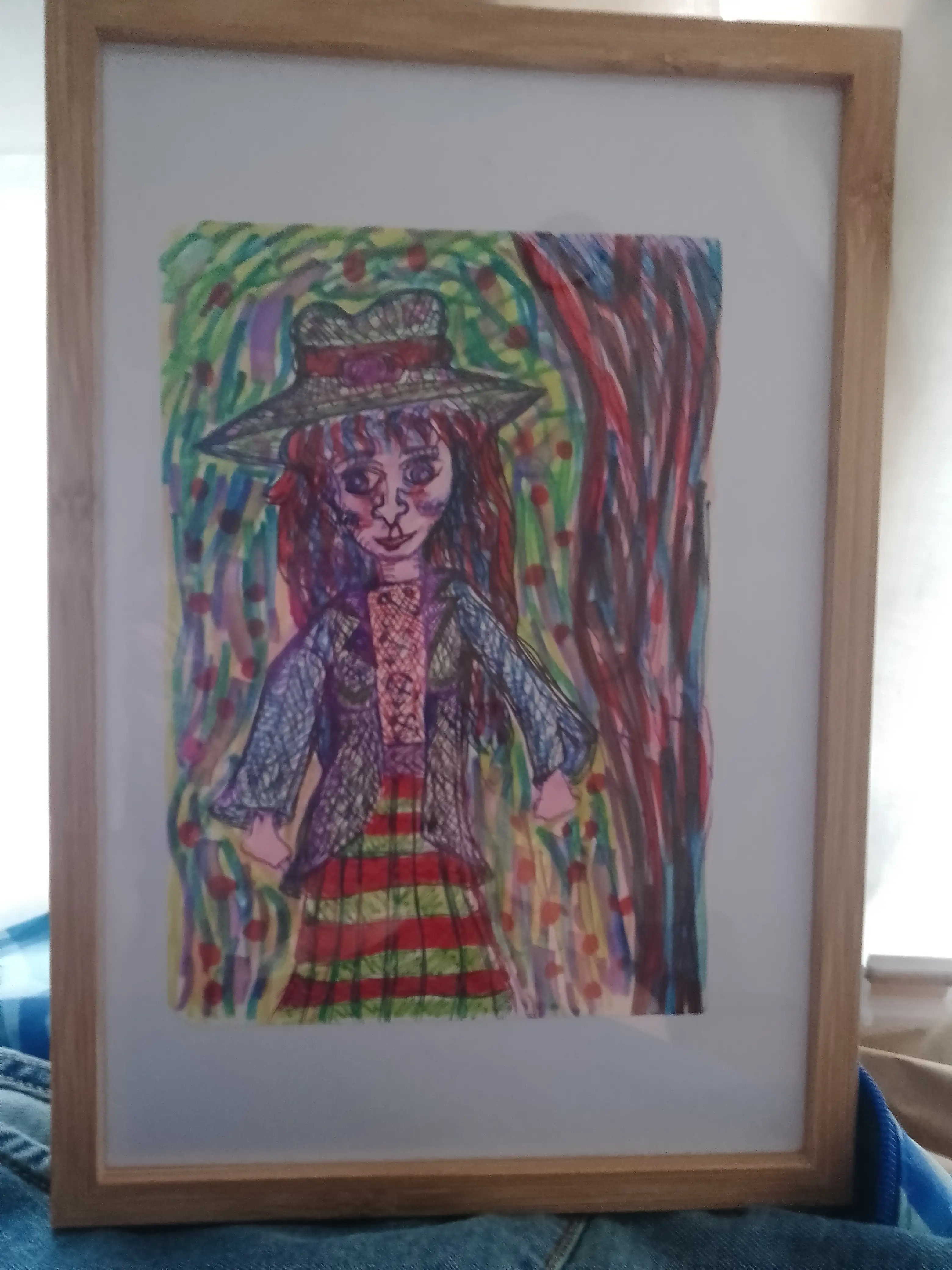 Cuadro de dibujos enmarcado