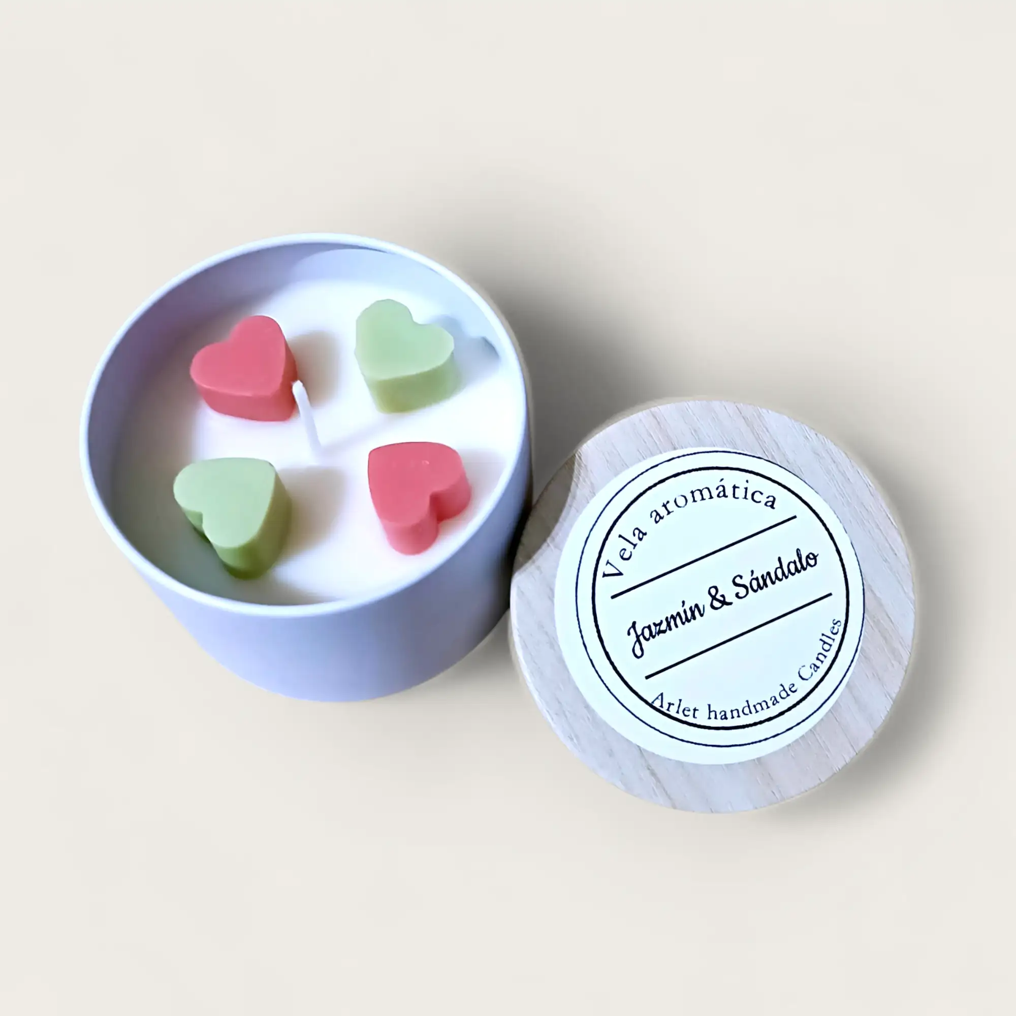 Vela de aromaterapia jazmín y sándalo
